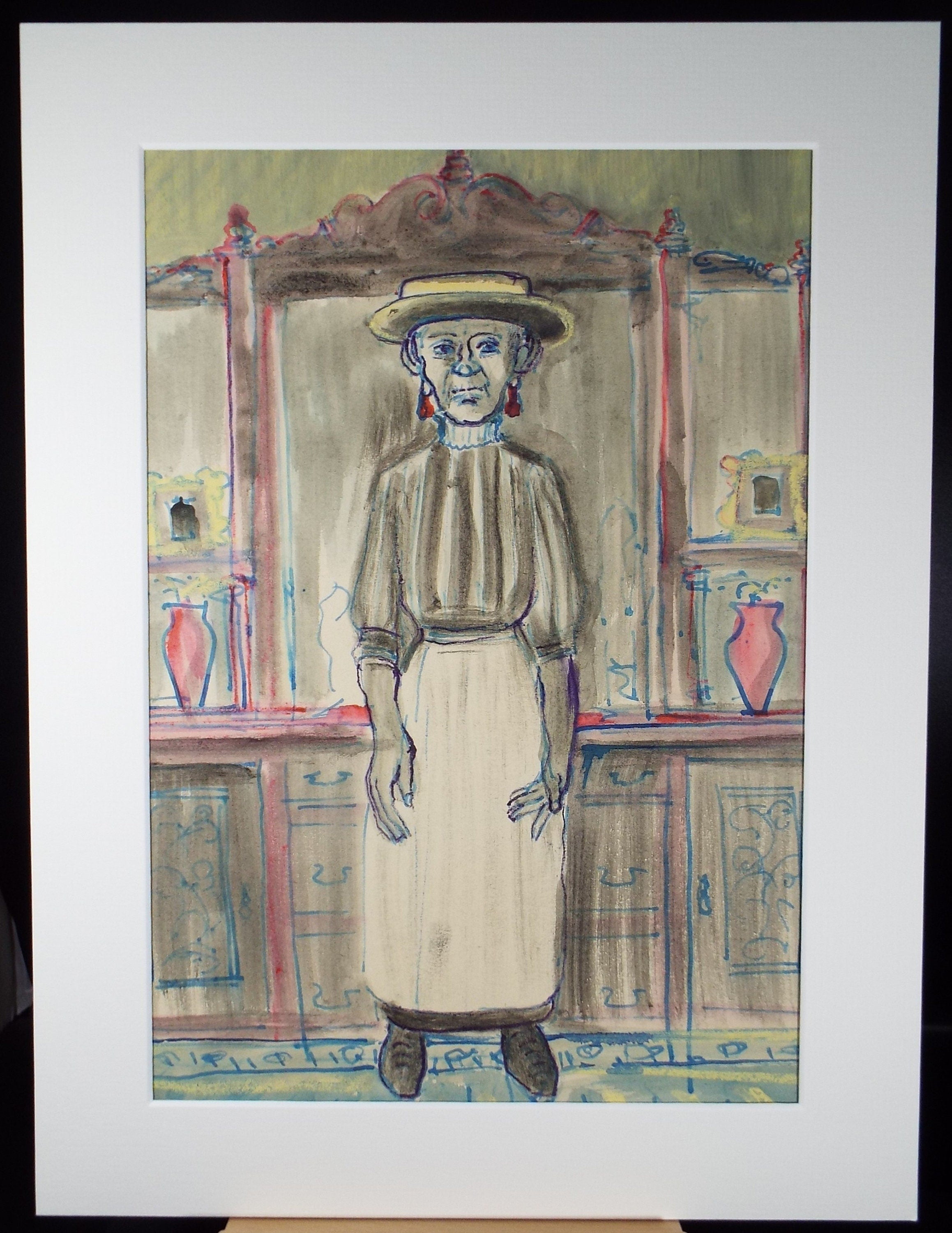 Original Watercolour on Paper, 'The Landlady', Leslie Duxbury ARCA (1921-2001), Circa 1950's