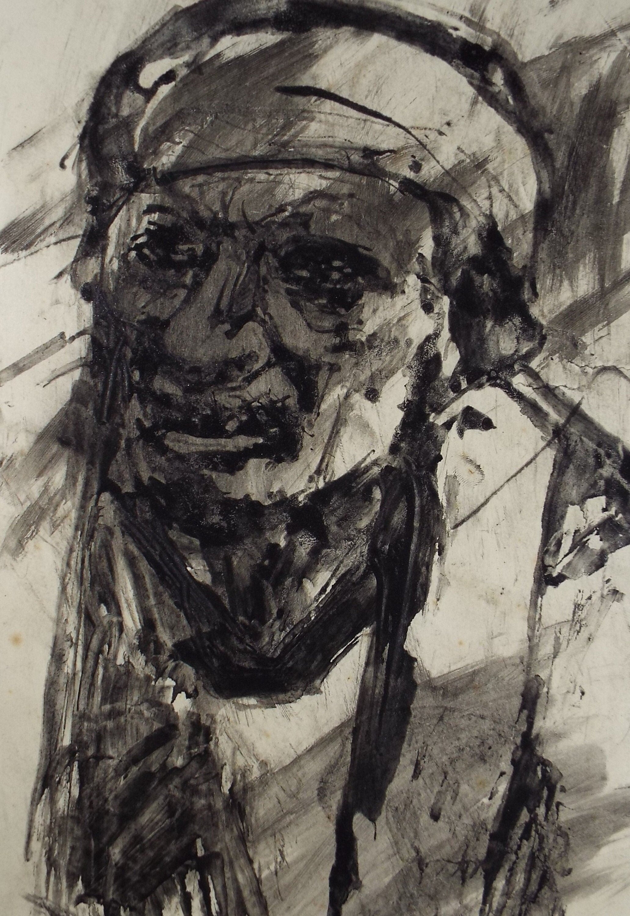 Original Ink & wash, 'Portrait Study', Leslie Duxbury ARCA (1921-2001), Circa 1950's