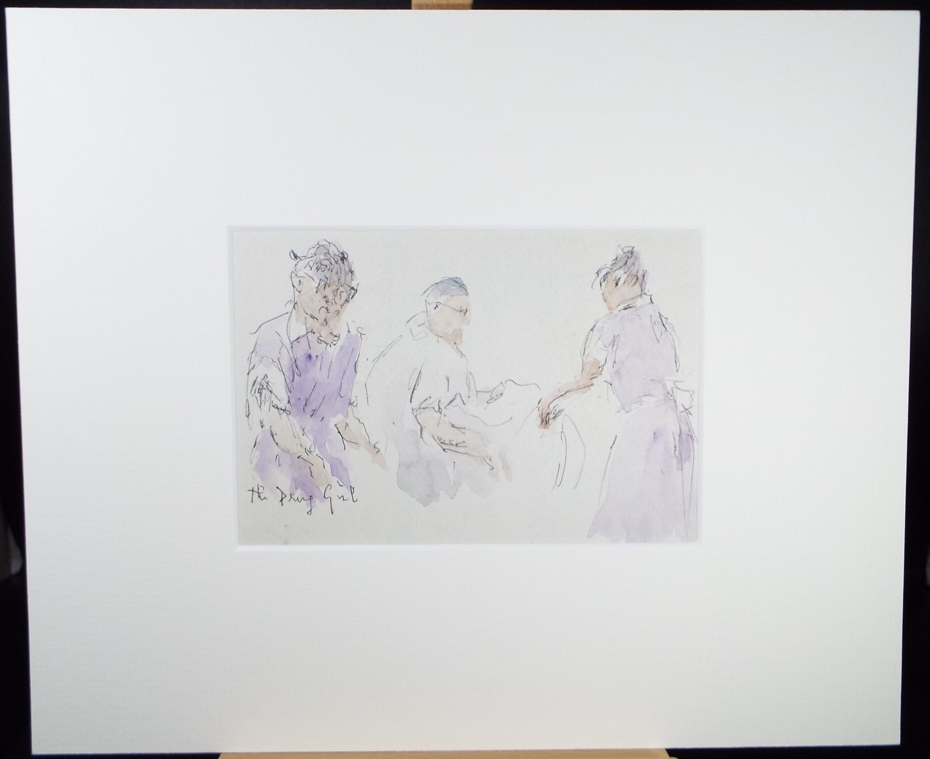 Original watercolour sketch, 'Group of Figures', Hugh McKenzie (1909-2005), Mid 20th Century