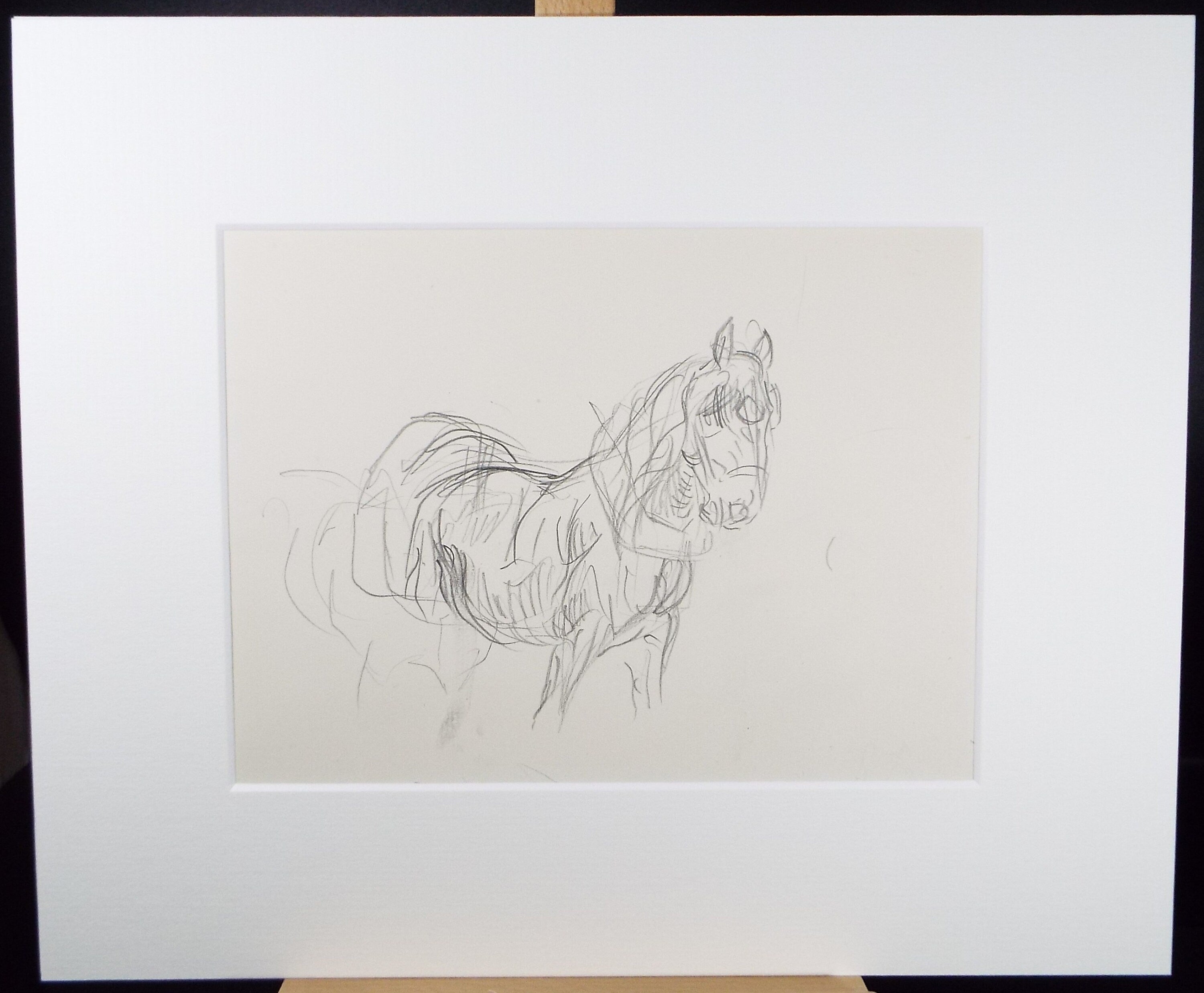 Original Pencil Sketch,'Study of a Heavy horse', Helen Collins (1921-1990), circa 1938/9