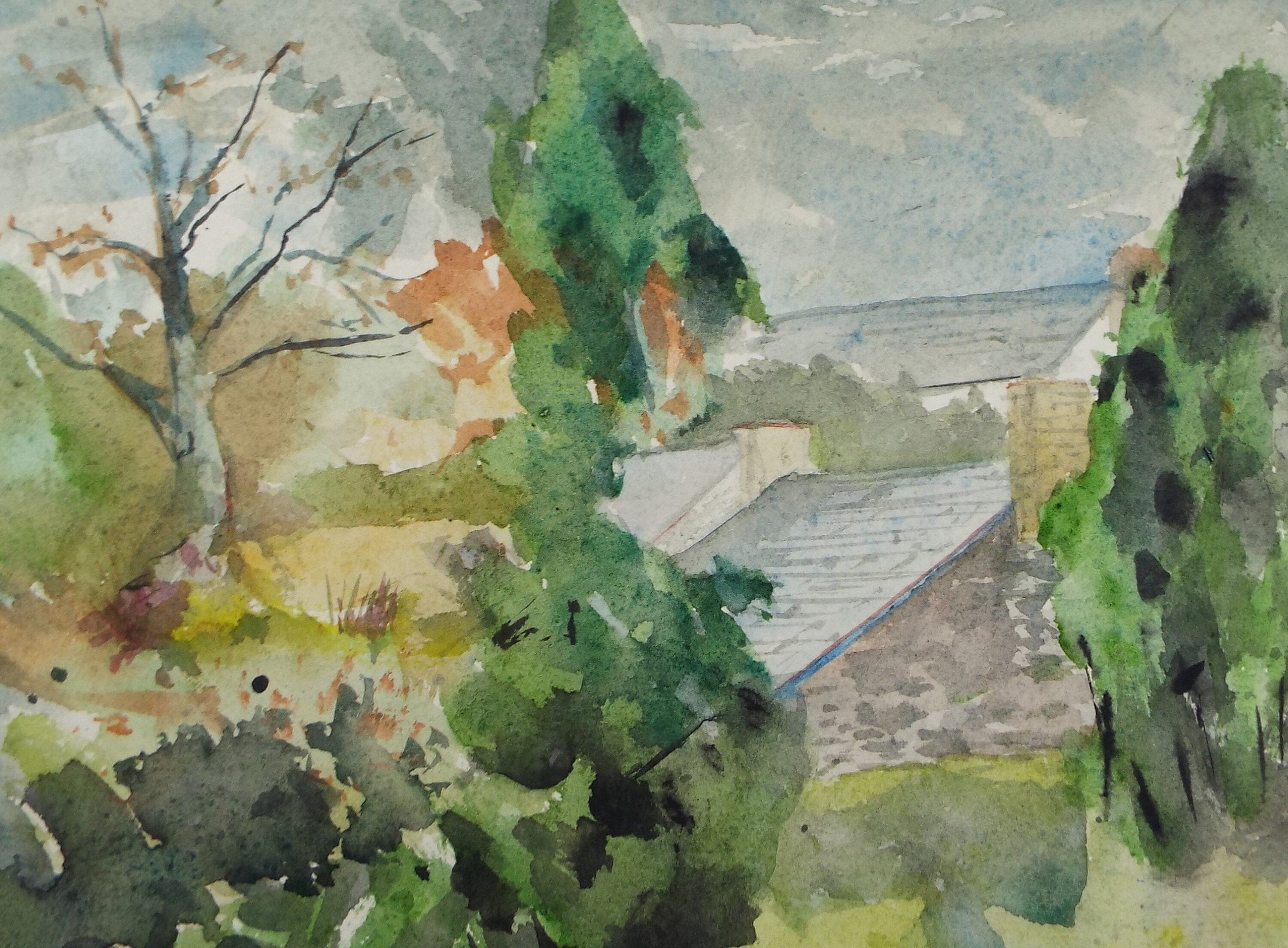 Original Watercolour on Paper, 'Cottage in woodland', Leslie Duxbury ARCA (1921-2001), Circa 1950's