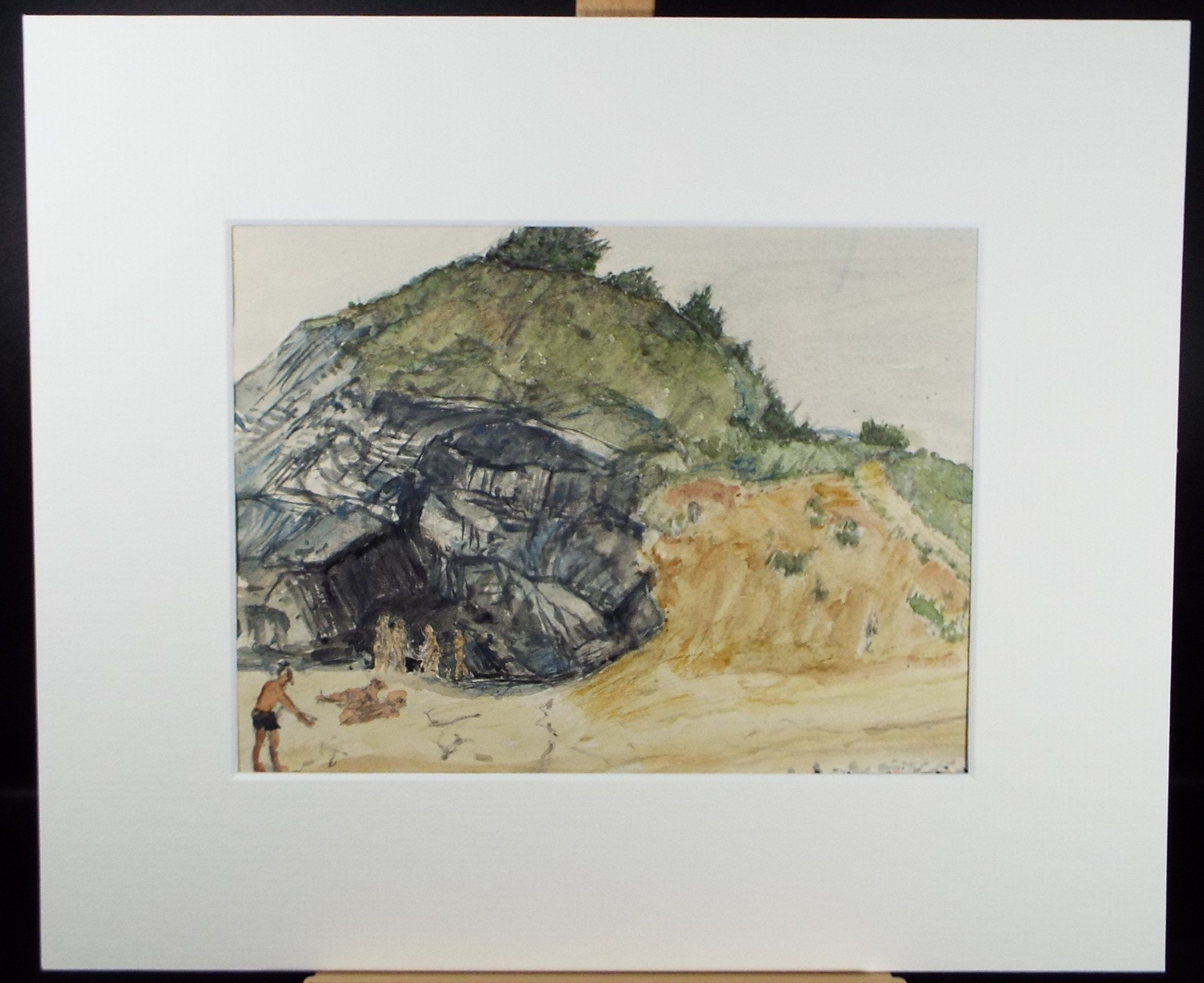 Original Watercolour on Paper, 'Figures on the Beach', Leslie Duxbury ARCA (1921-2001), Circa 1950's