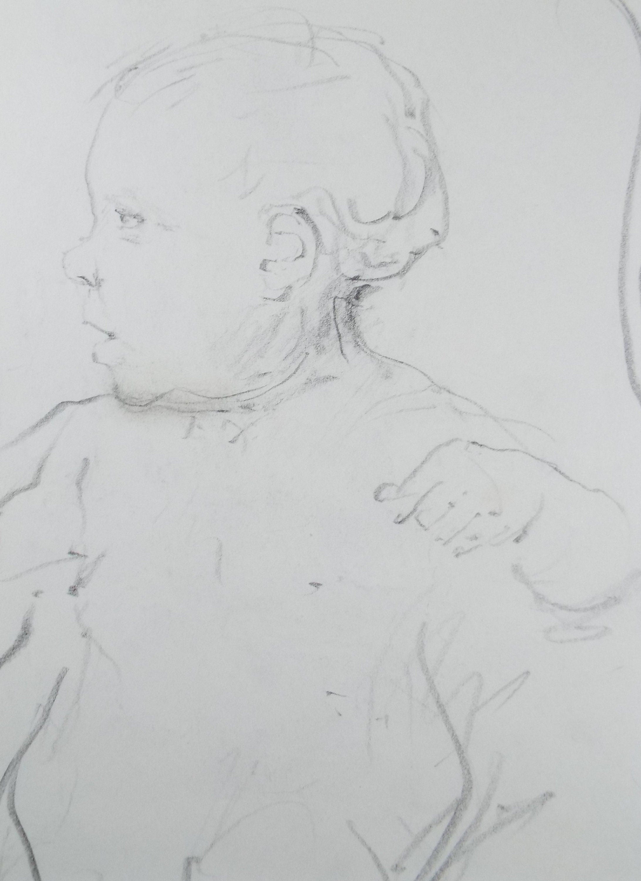 Original Pencil Drawing, 'Study of a Baby', Leslie Duxbury ARCA (1921-2001), Circa 1970's