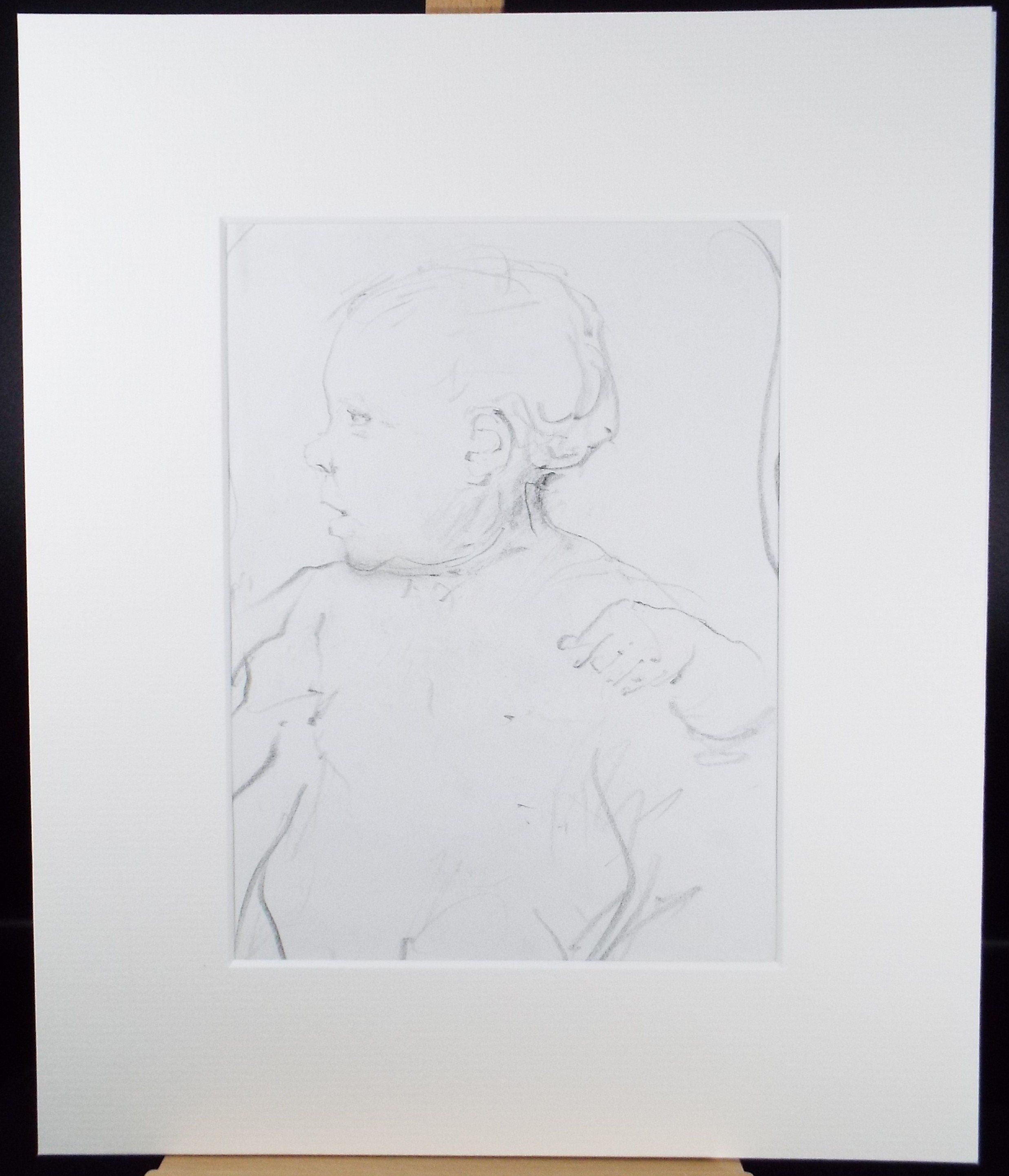 Original Pencil Drawing, 'Study of a Baby', Leslie Duxbury ARCA (1921-2001), Circa 1970's