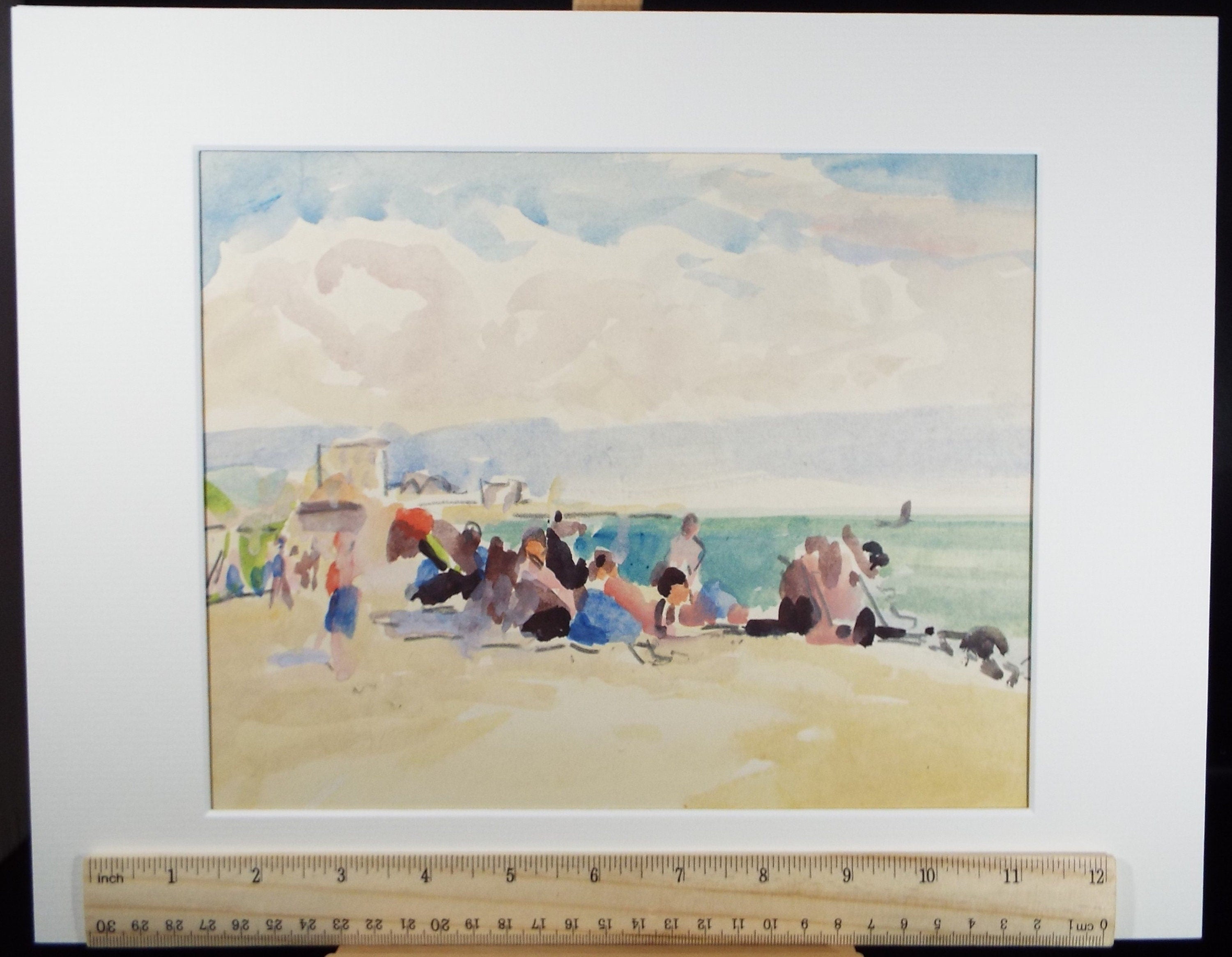 Original Watercolour, 'Figures on the Beach', Circa 1920, Robert G.D. Alexander (1875-1945)
