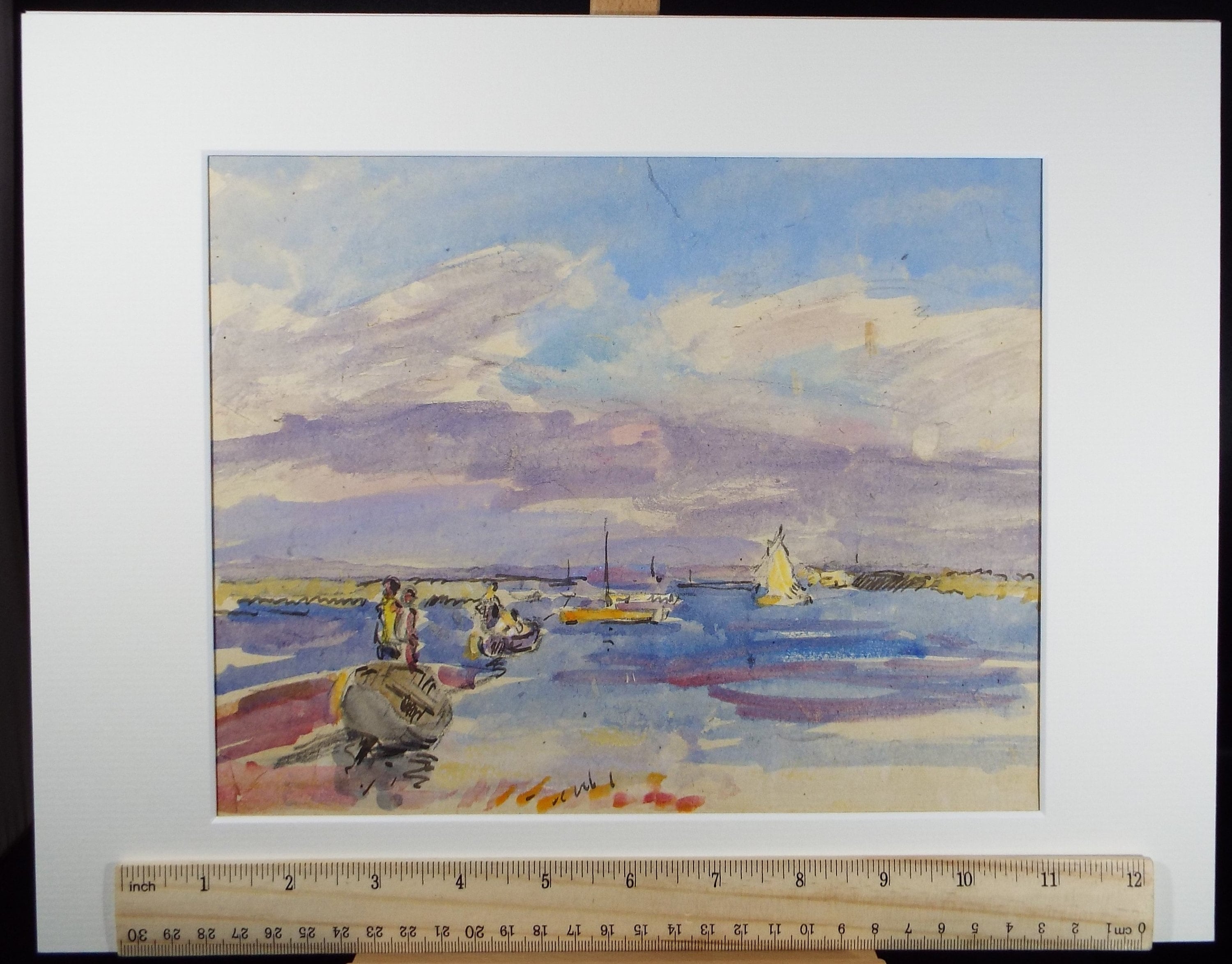 Original Watercolour, 'Sailing Dinghys with figures', Circa 1920, Robert G.D. Alexander (1875-1945)