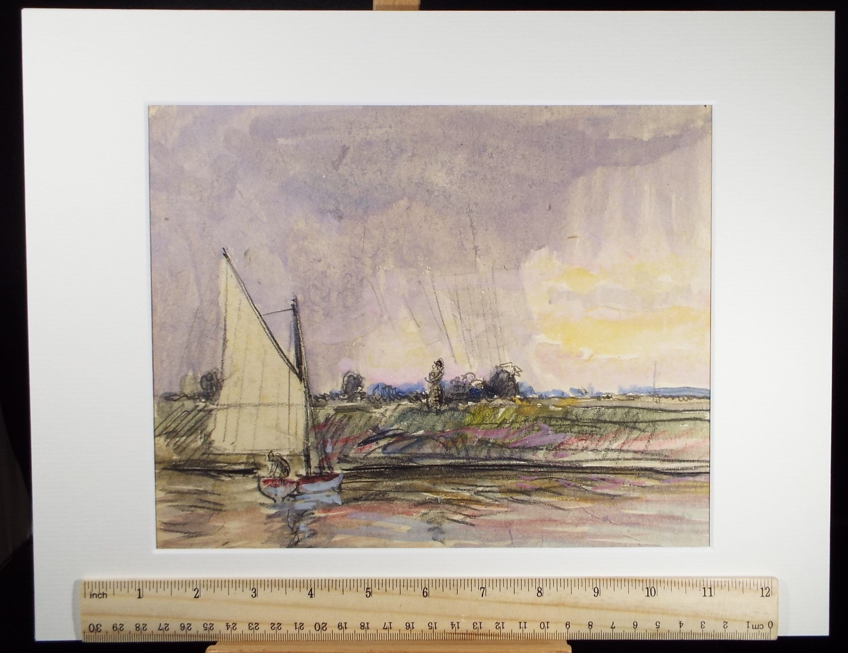 Original Watercolour & Pencil, 'On the Broads', Circa 1920, Robert G.D. Alexander (1875-1945)