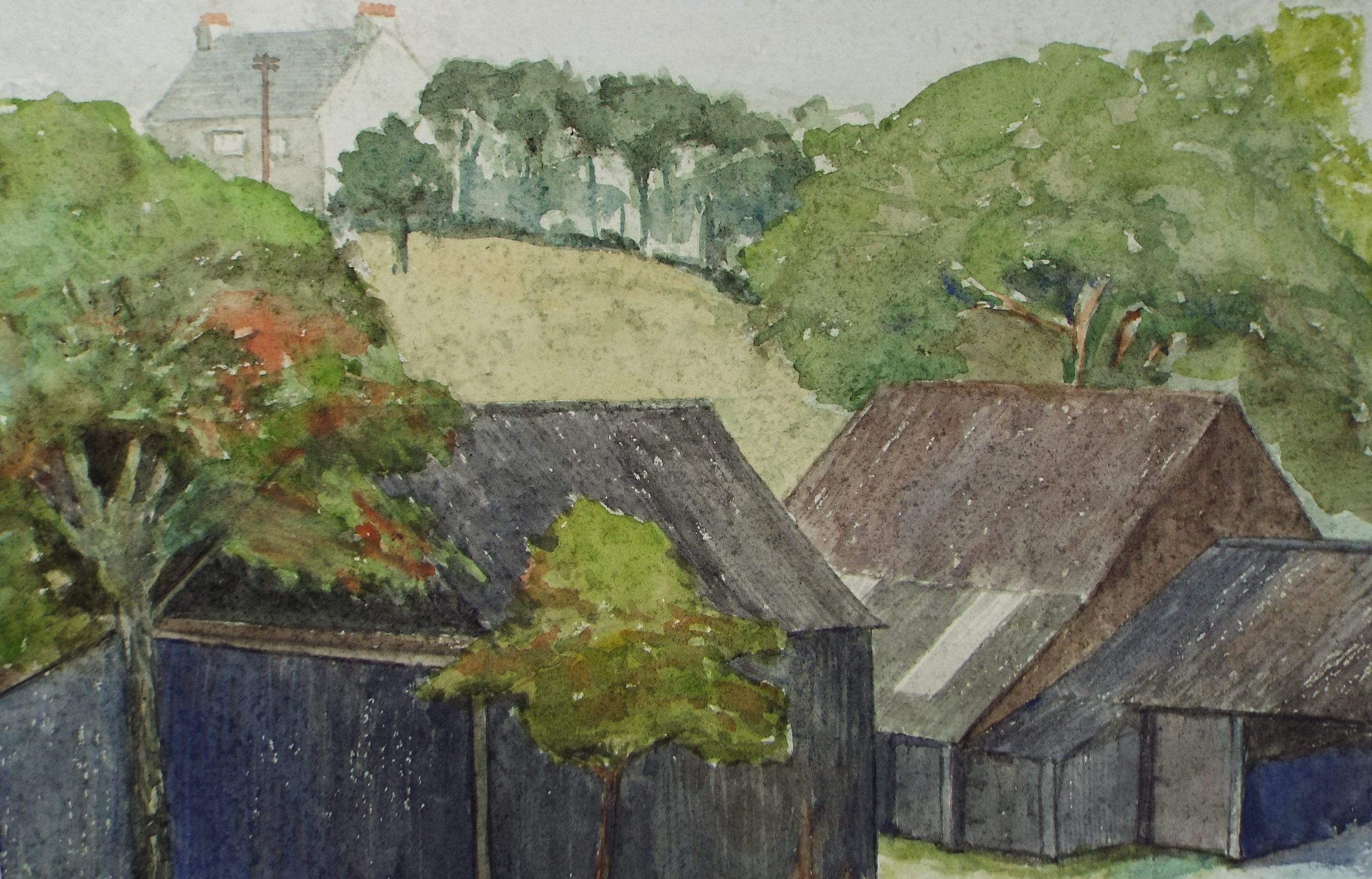 Original Watercolour on Paper, 'Country Barns', Leslie Duxbury ARCA (1921-2001), Circa 1950's