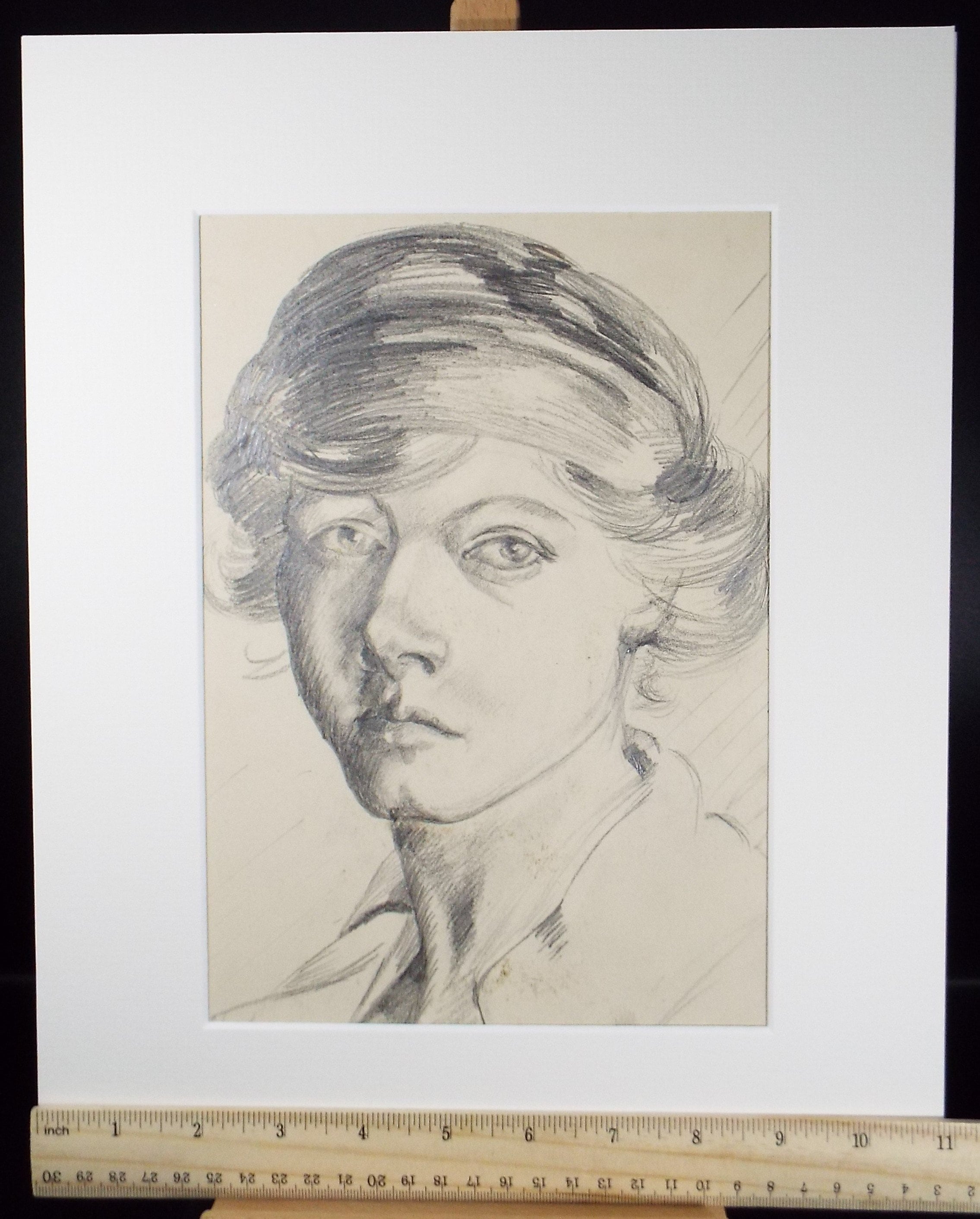 Original Pencil Drawing,'Portrait of a Lady', John Wood (1801-1870)