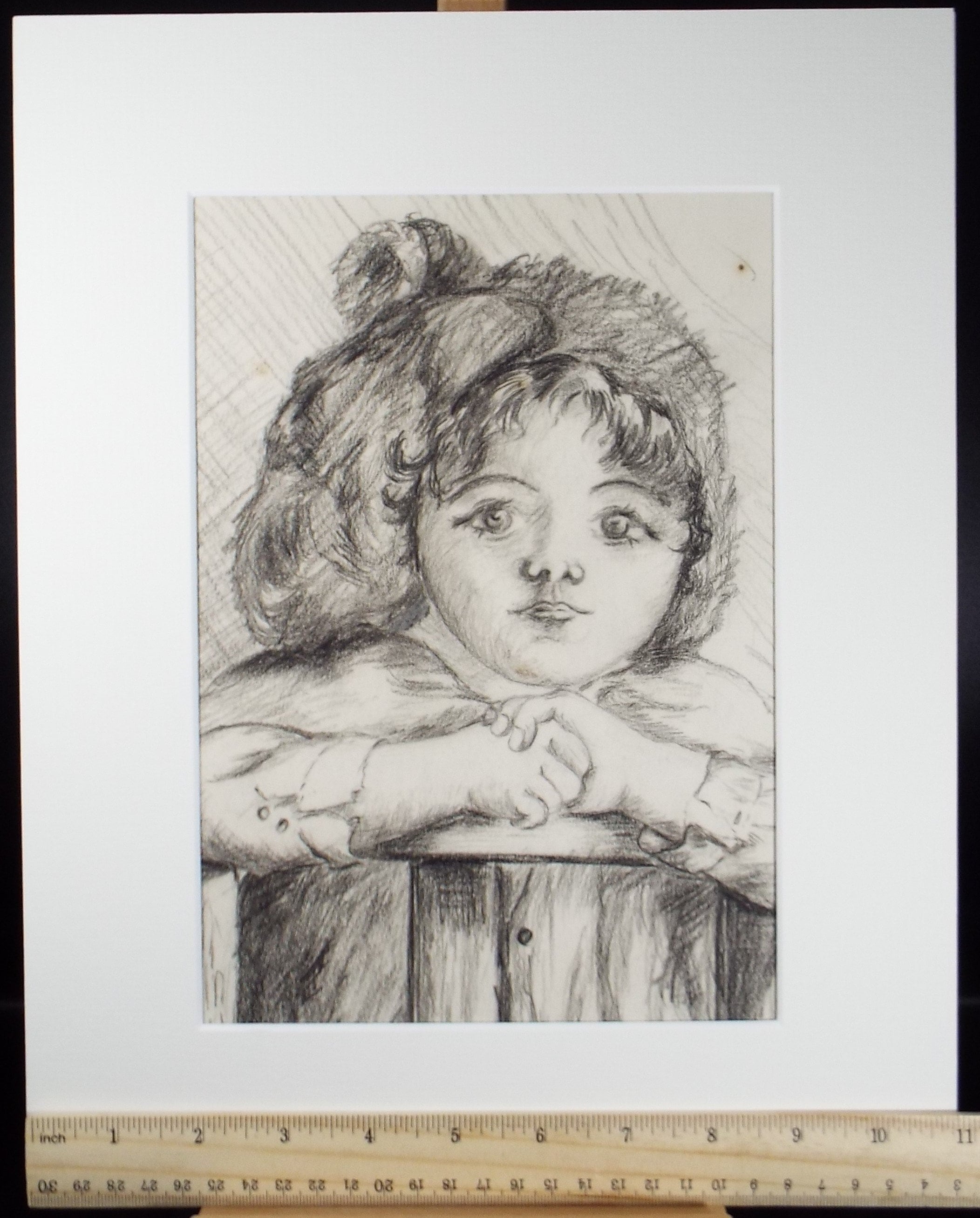 Original Pencil & Conte on Paper, 'Portrait of a Child', Lucie Cole-Hamilton (20th Century, British), circa 1915
