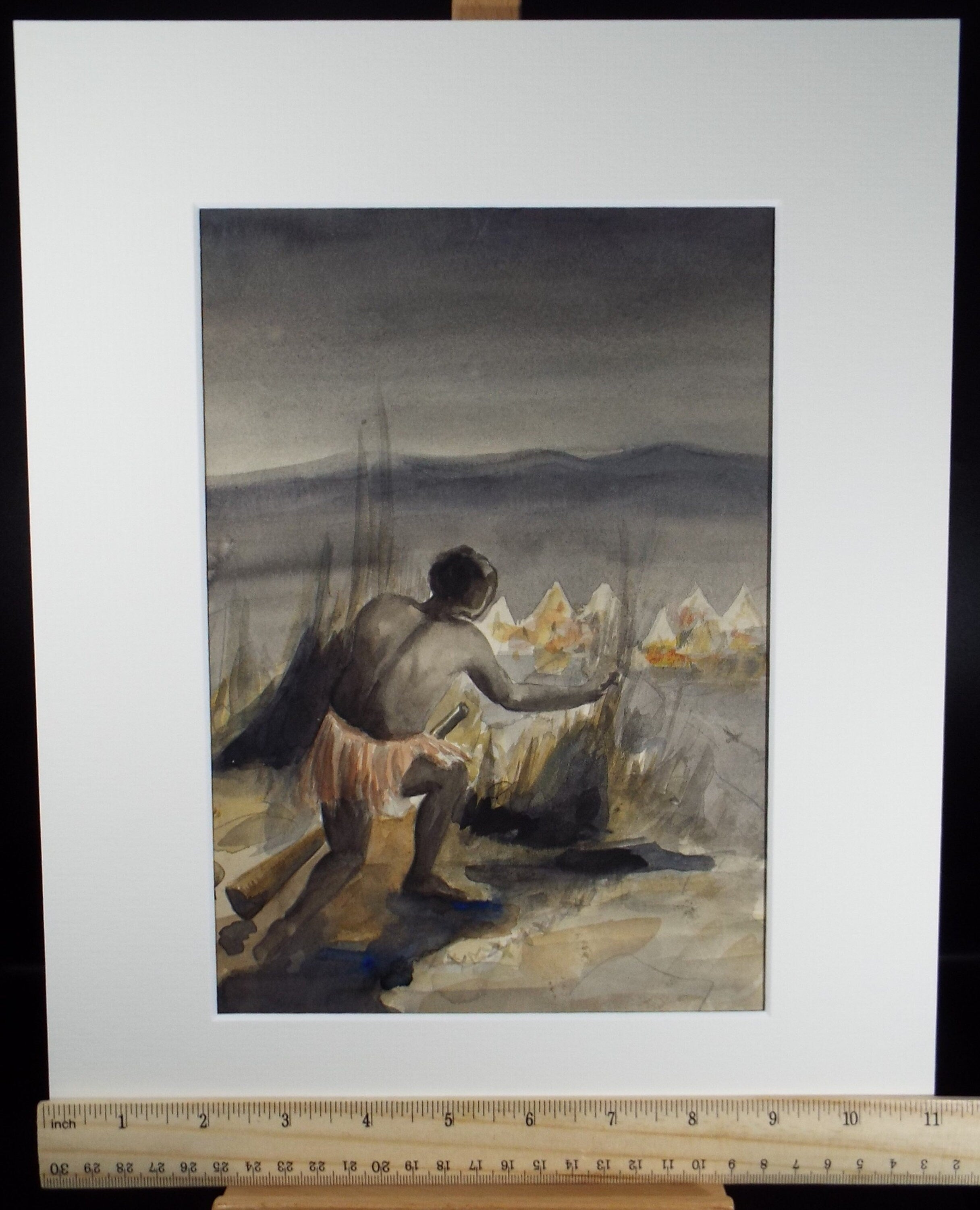 Original Watercolour on Paper, 'African Tribesman', Lucie Cole-Hamilton (20th Century, British), circa 1915