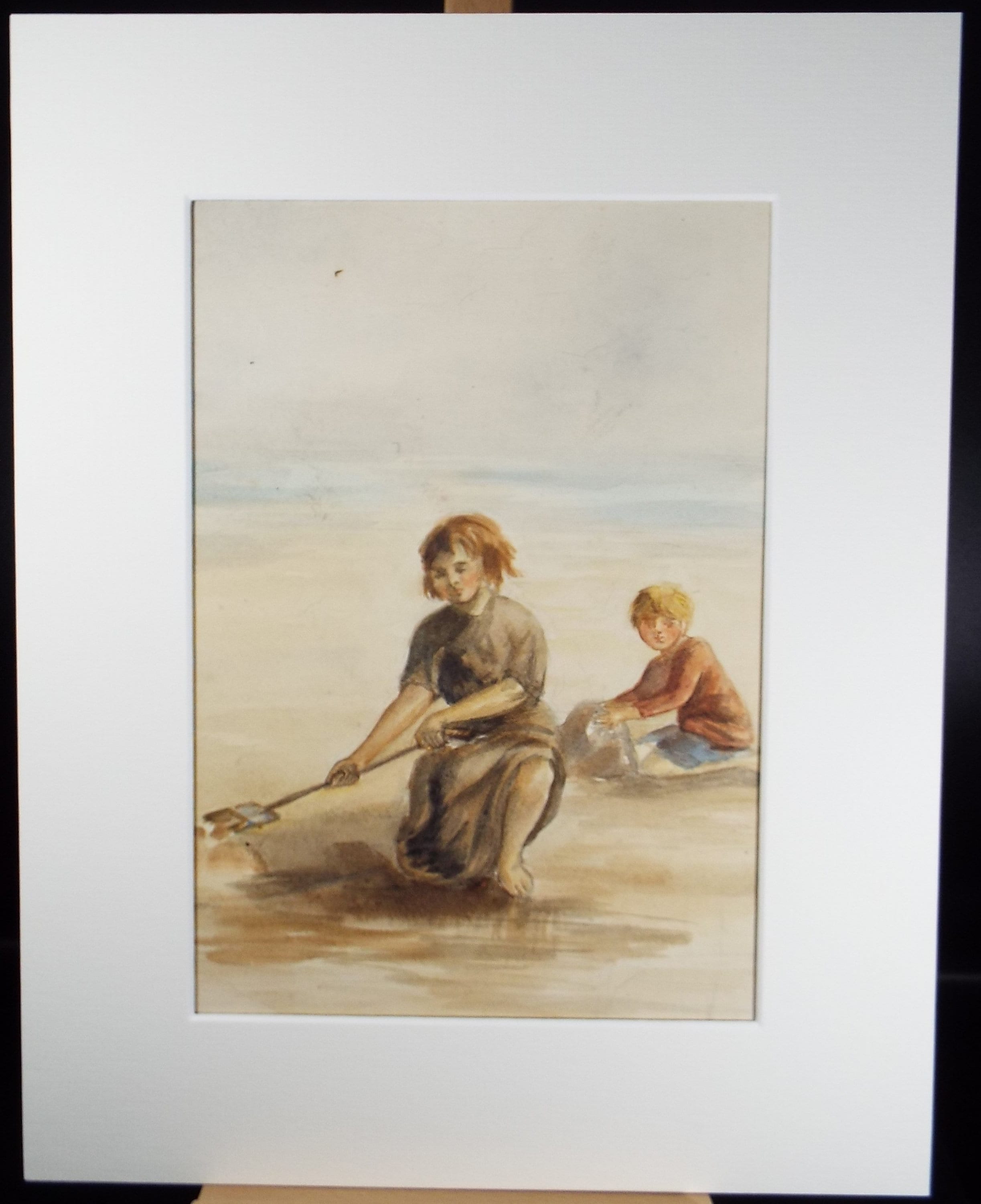 Original Watercolour on Paper, 'Cockle Pickers', Lucie Cole-Hamilton (20th Century, British), circa 1915