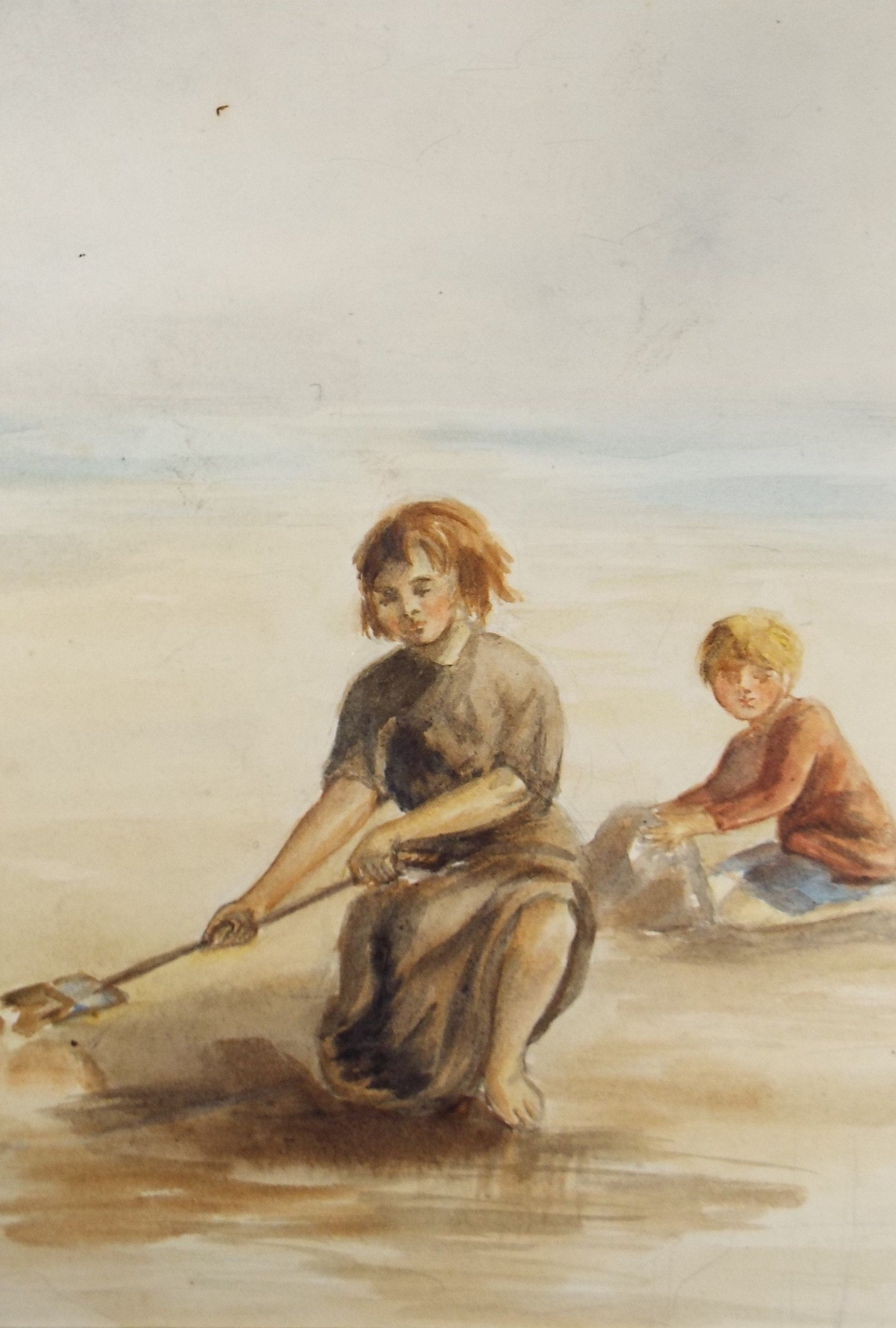 Original Watercolour on Paper, 'Cockle Pickers', Lucie Cole-Hamilton (20th Century, British), circa 1915