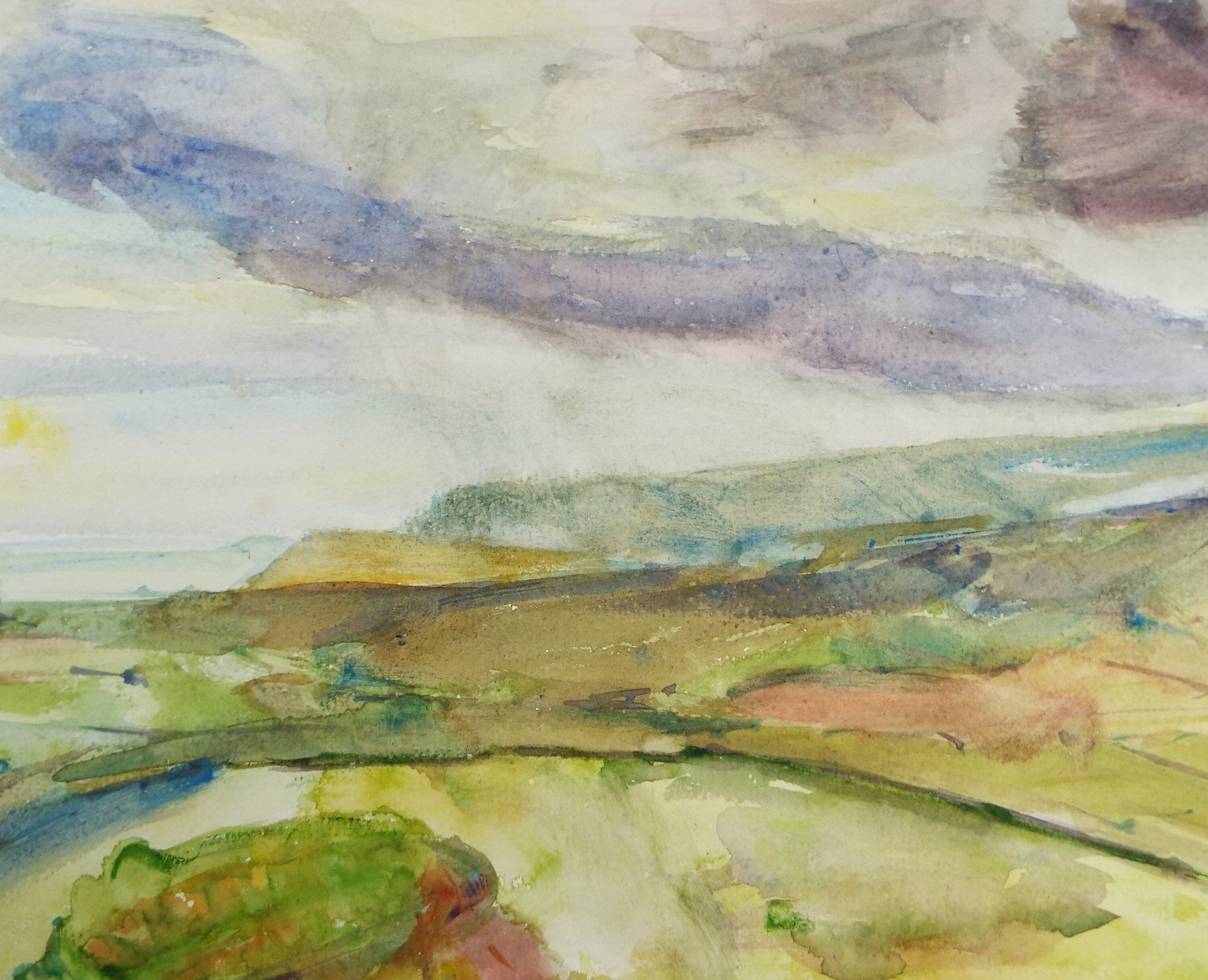Original Watercolour on Paper, 'Green Landscape', Leslie Duxbury ARCA (1921-2001), Circa 1950's