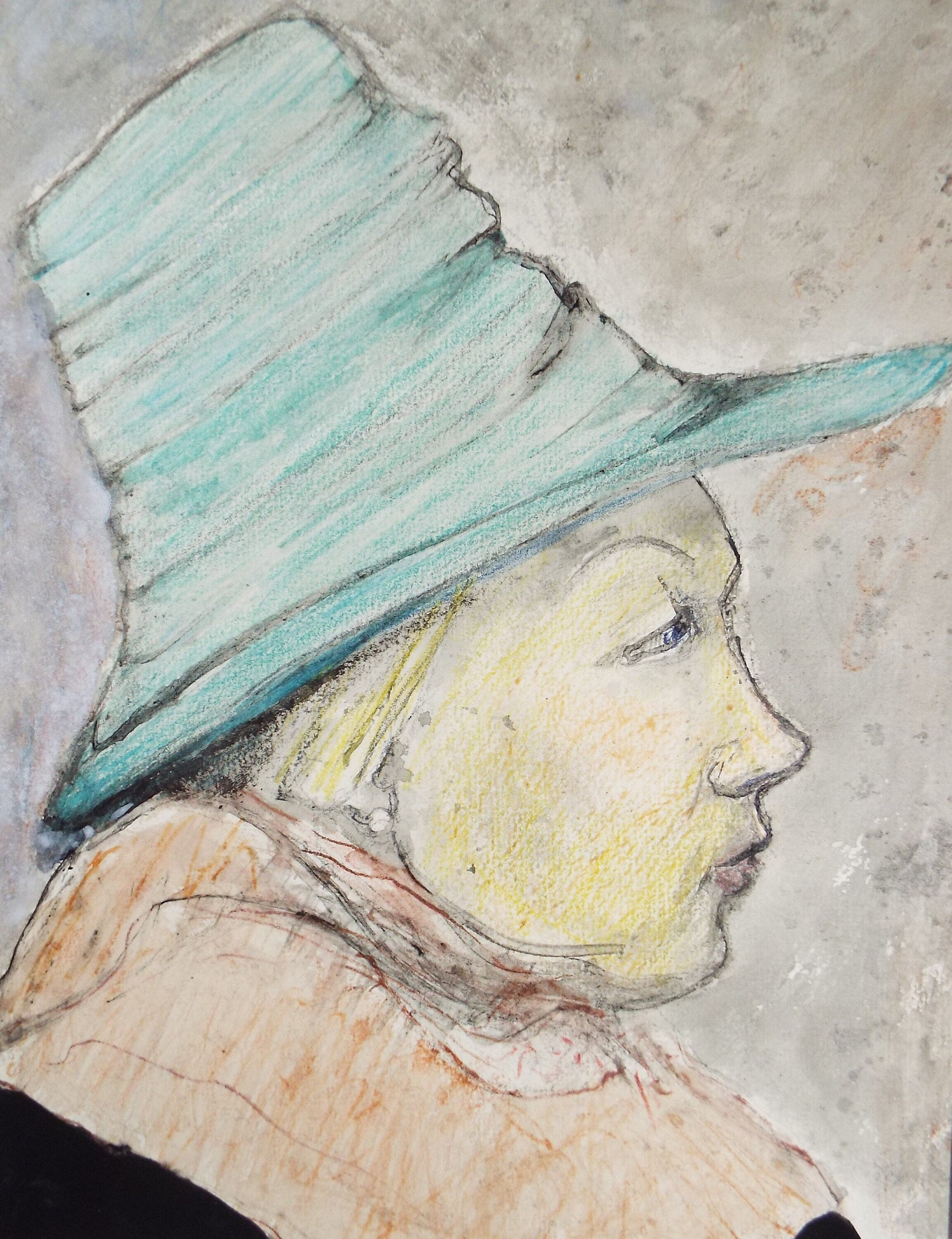 Original Watercolour on Paper, 'THe Green Hat, Leslie Duxbury ARCA (1921-2001), Circa 1980's