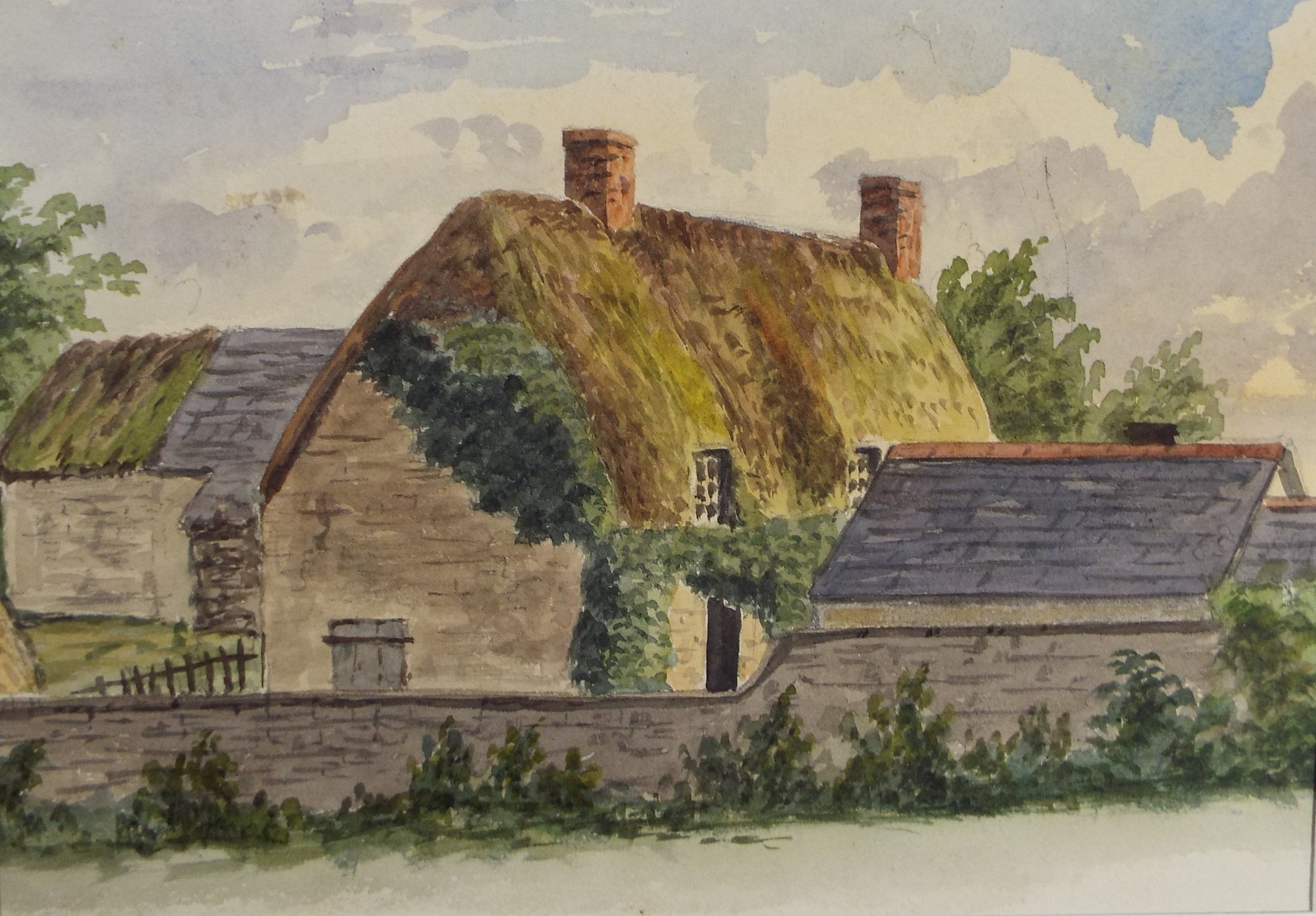 Original Watercolour, 'Country Cottage', Late 19th Century, Artist Unknown