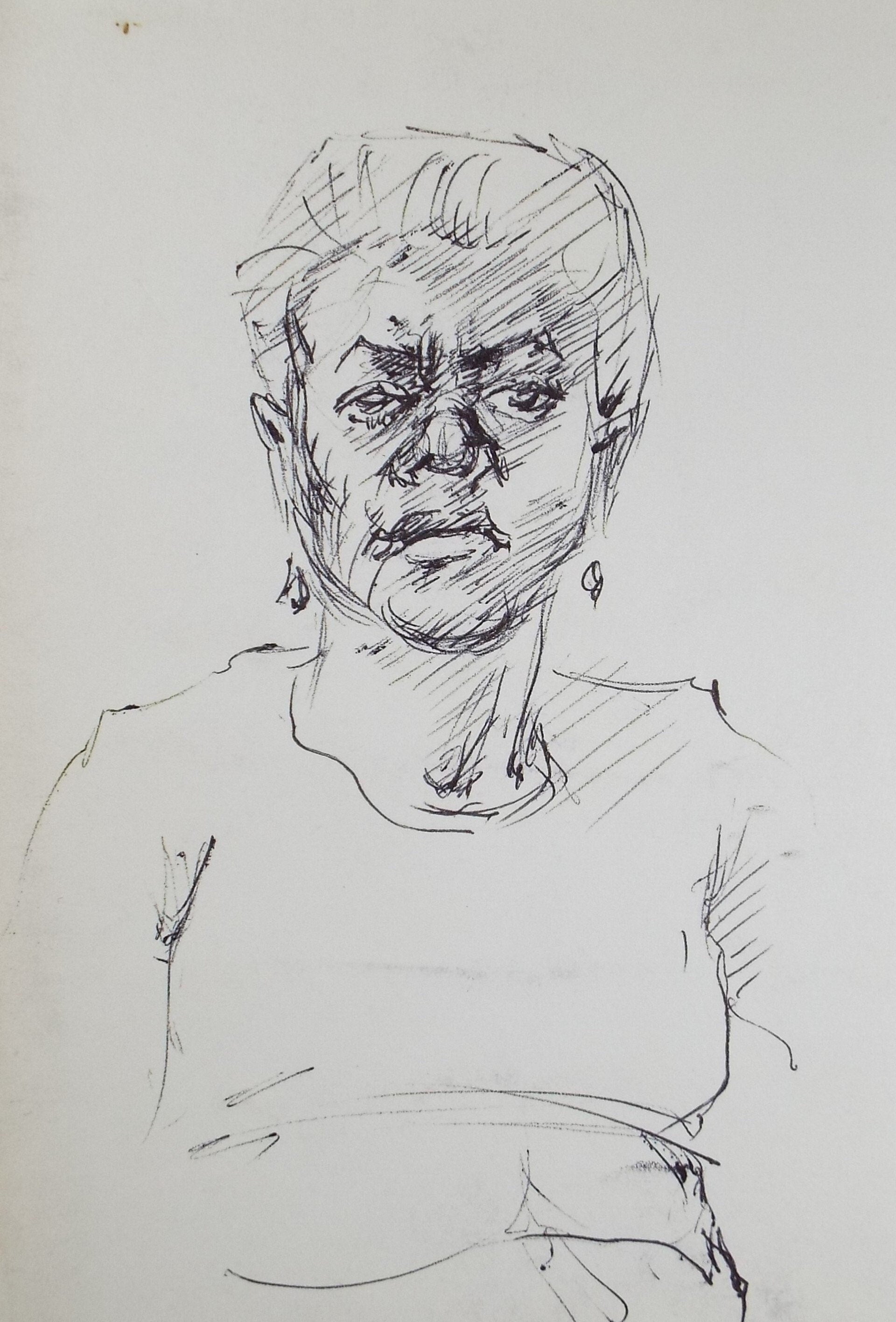 Original Pen & Ink drawing, 'Figure Study', Hugh McKenzie (1909-2005), Mid 20th Century
