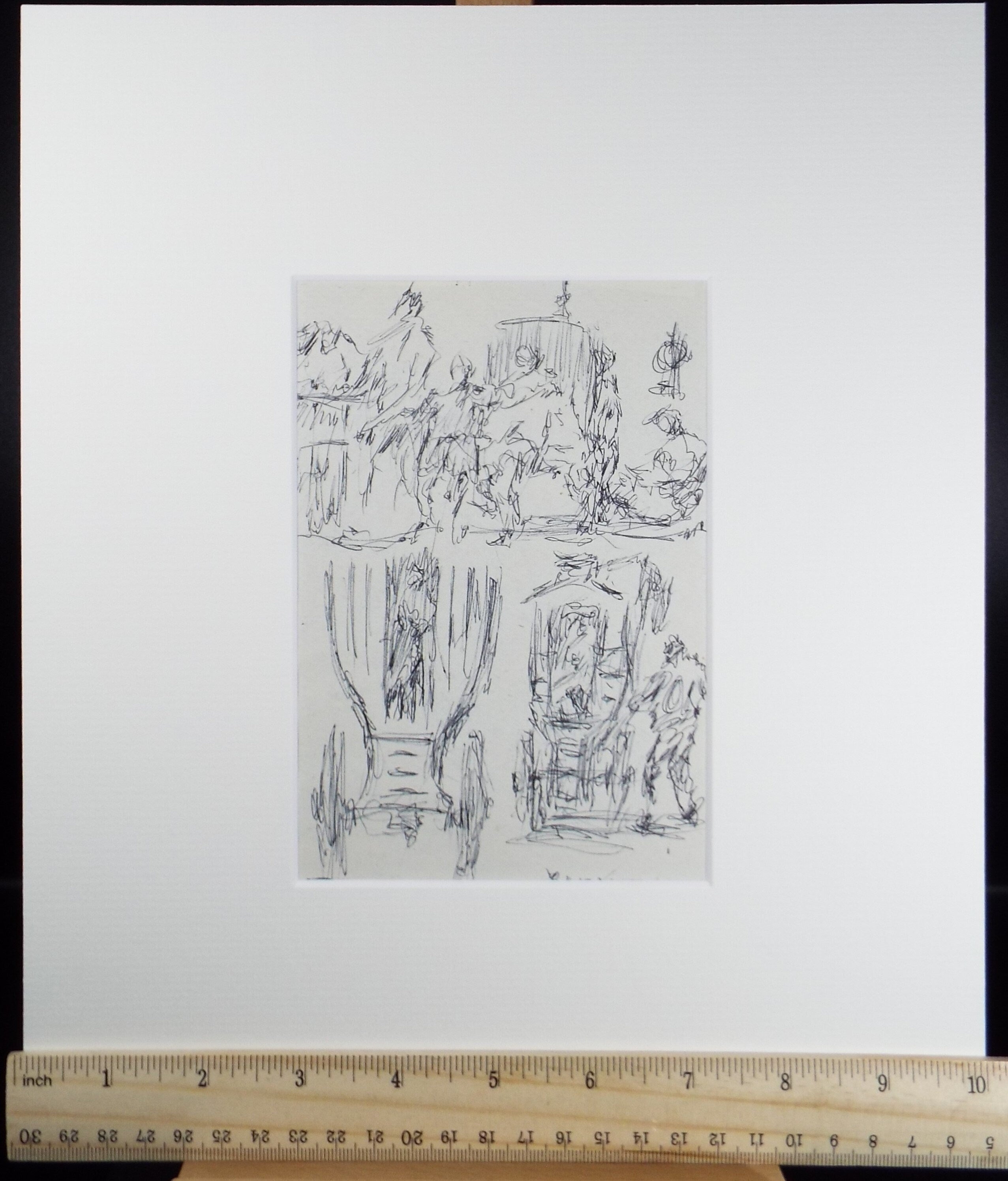 Original Pen & Ink drawing, 'Caravans', Hugh McKenzie (1909-2005), Mid 20th Century