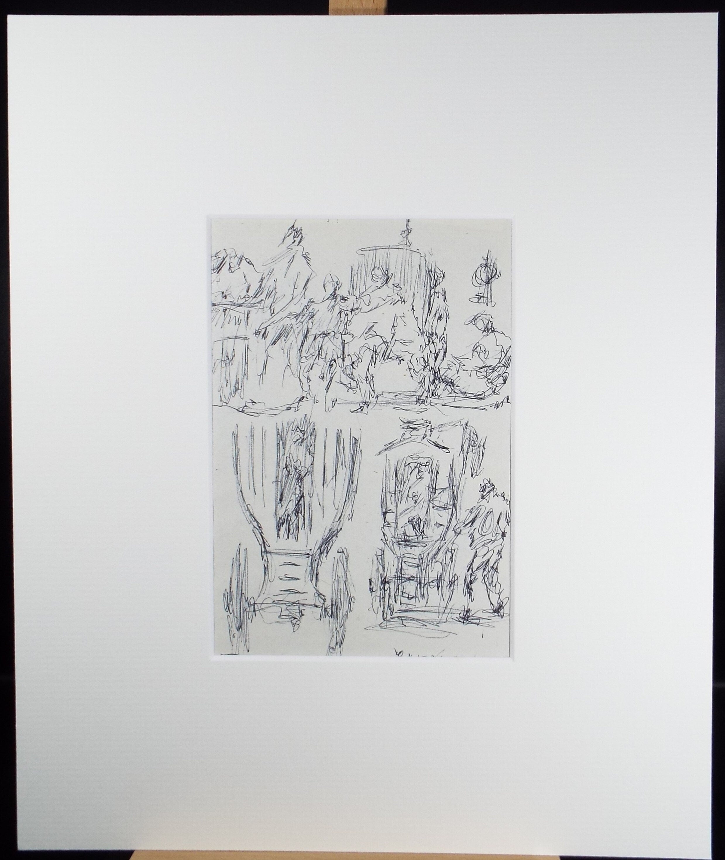 Original Pen & Ink drawing, 'Caravans', Hugh McKenzie (1909-2005), Mid 20th Century