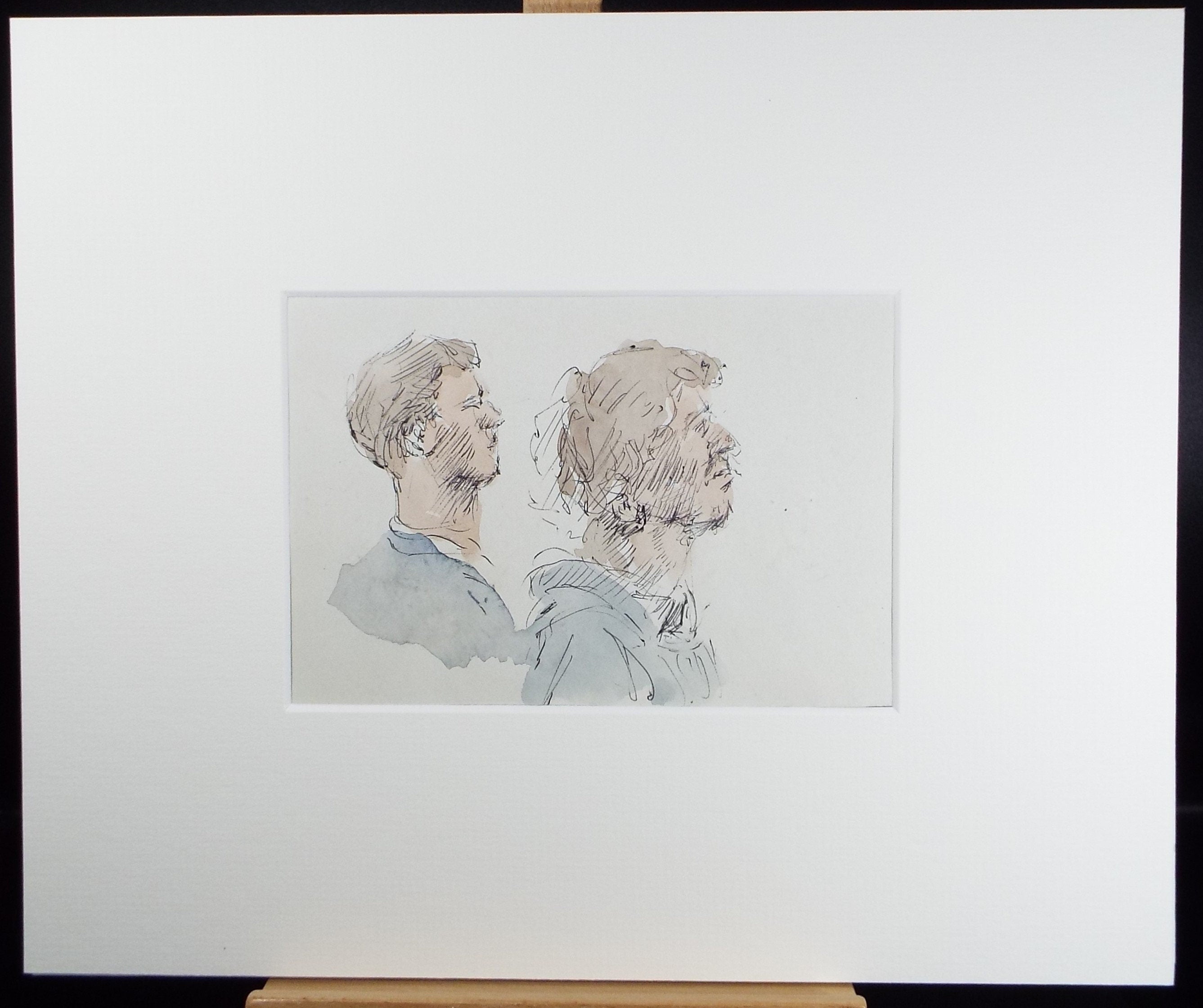 Original Watercolour drawing, 'Head Studies', Hugh McKenzie (1909-2005), Mid 20th Century