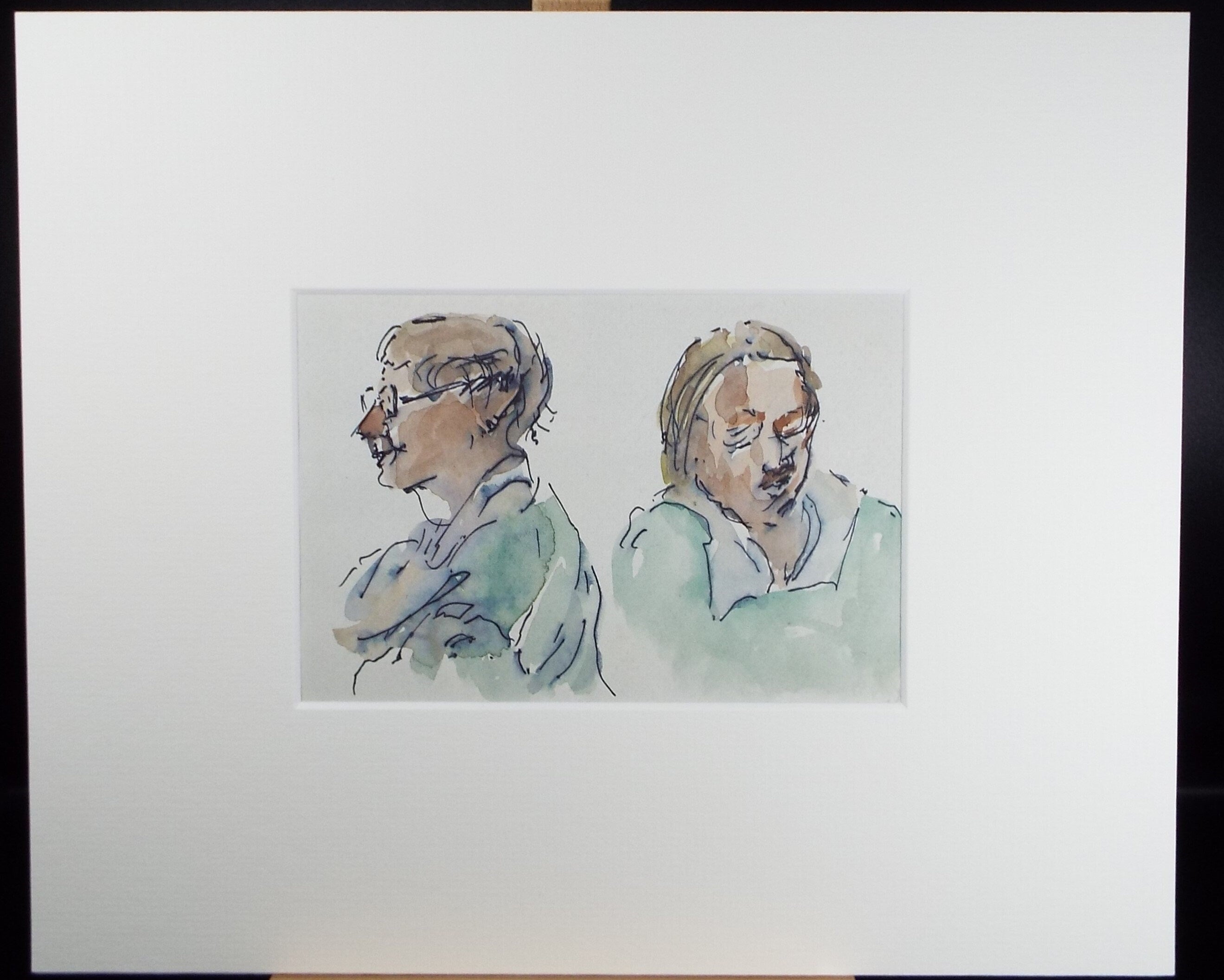 Original Watercolour drawing, 'Head Studies', Hugh McKenzie (1909-2005), Mid 20th Century