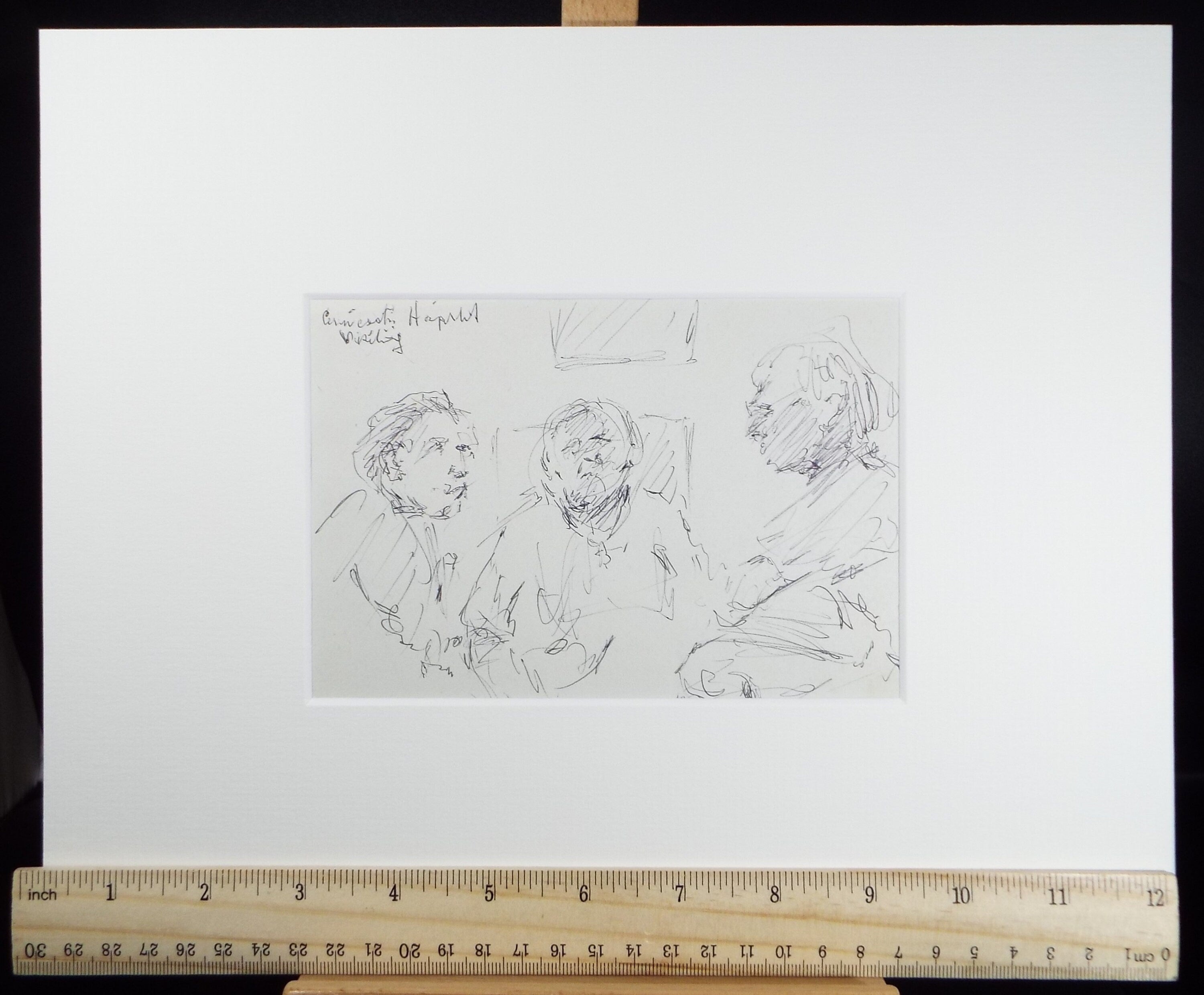Original Pen & Ink drawing, 'Hospital Visiting', Hugh McKenzie (1909-2005), Mid 20th Century