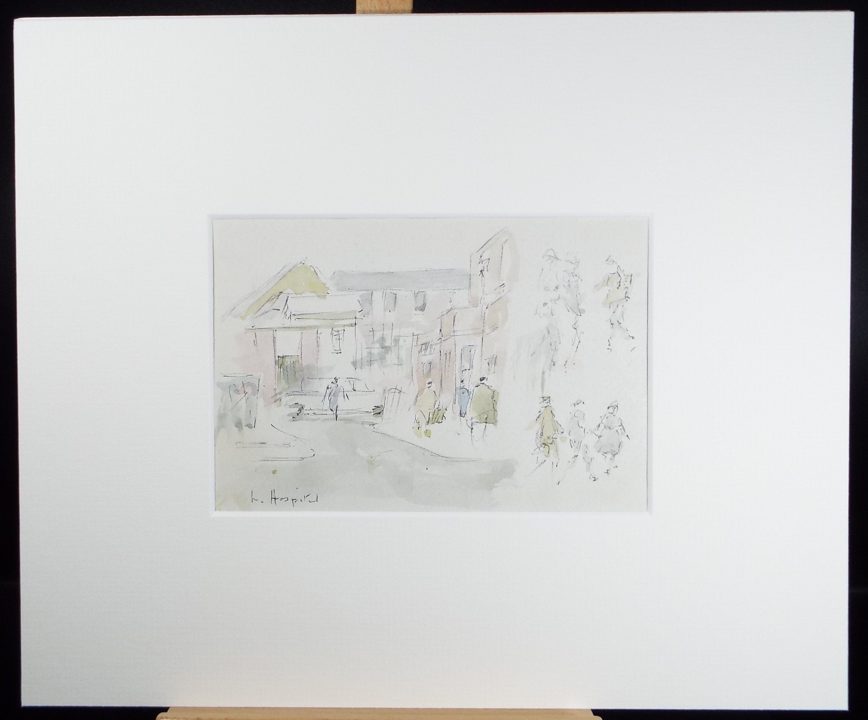 Original Watercolour drawing, 'Lewisham Hospital', Hugh McKenzie (1909-2005), Mid 20th Century