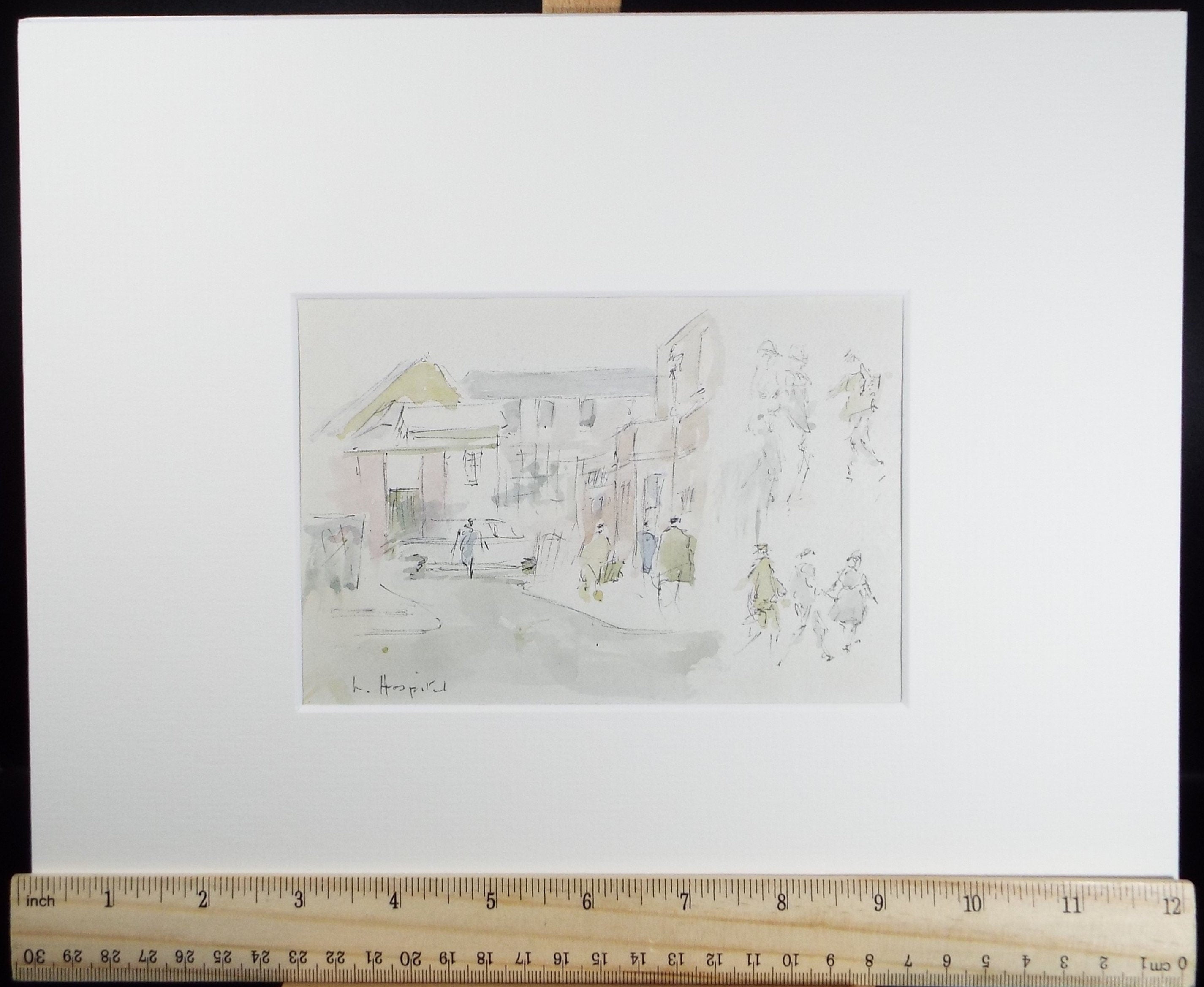 Original Watercolour drawing, 'Lewisham Hospital', Hugh McKenzie (1909-2005), Mid 20th Century