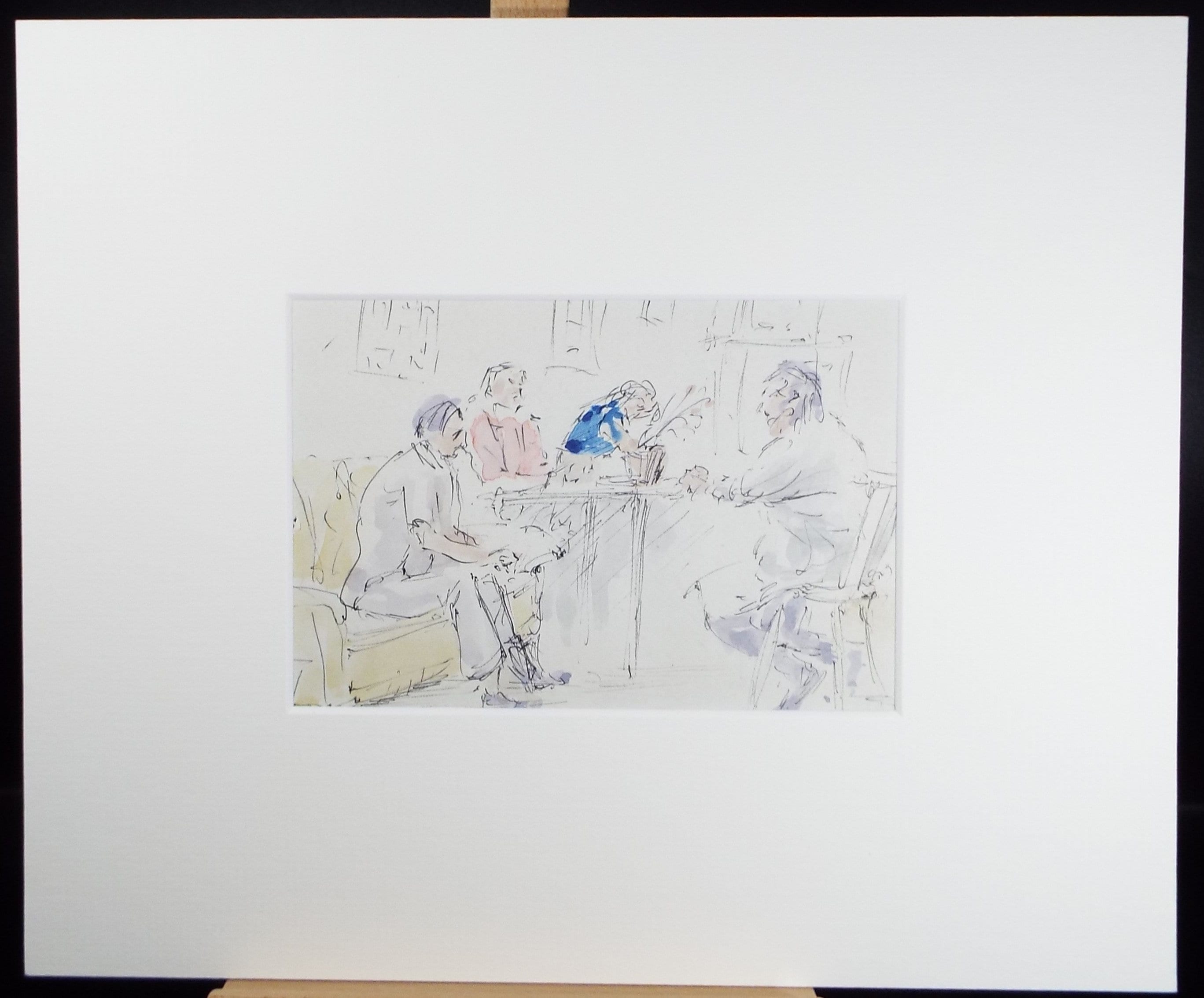 Original Watercolour drawing, 'Group of Figures', Hugh McKenzie (1909-2005), Mid 20th Century