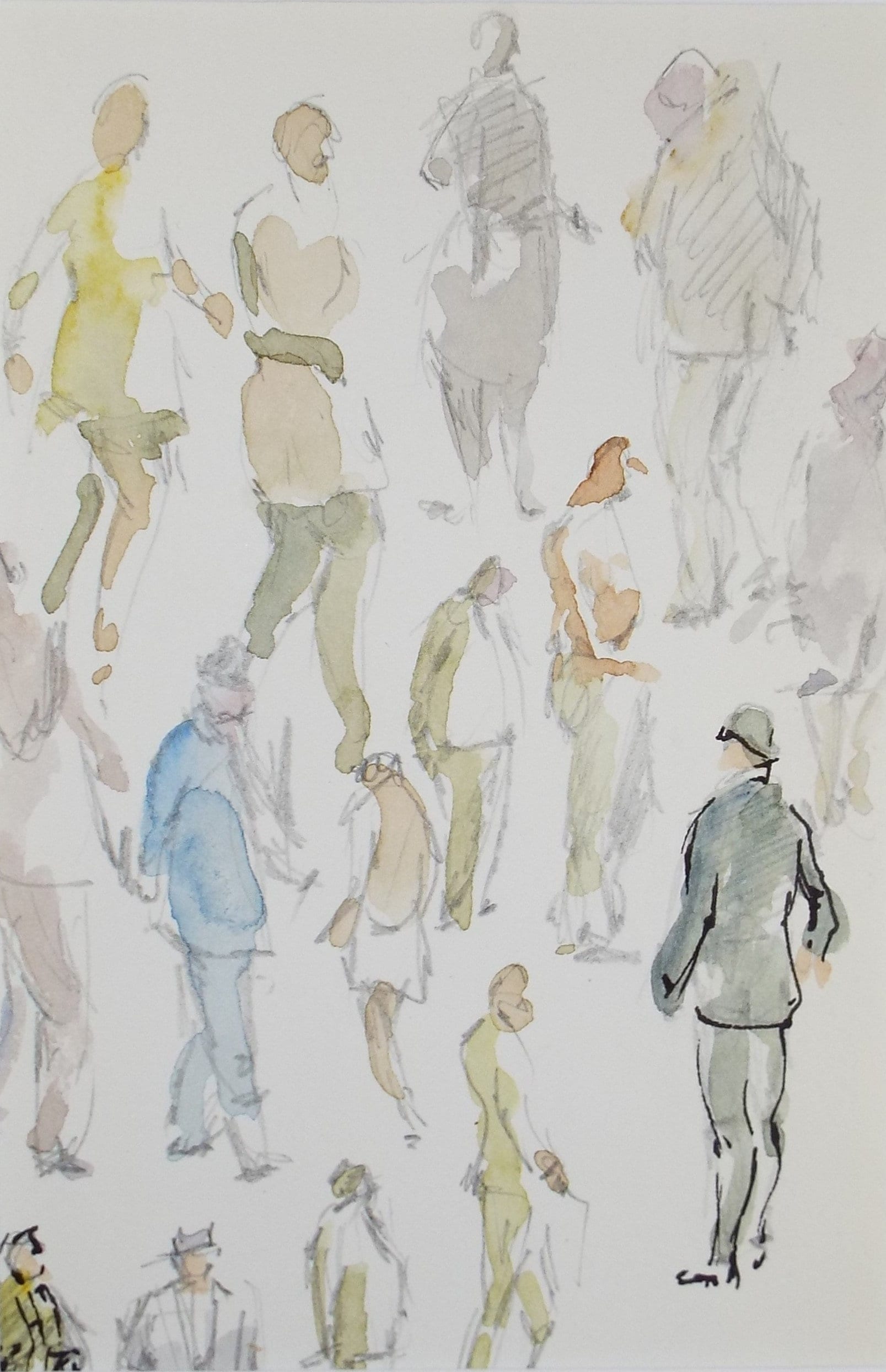 Original Watercolour drawing, 'Figure Studies', Hugh McKenzie (1909-2005), Mid 20th Century