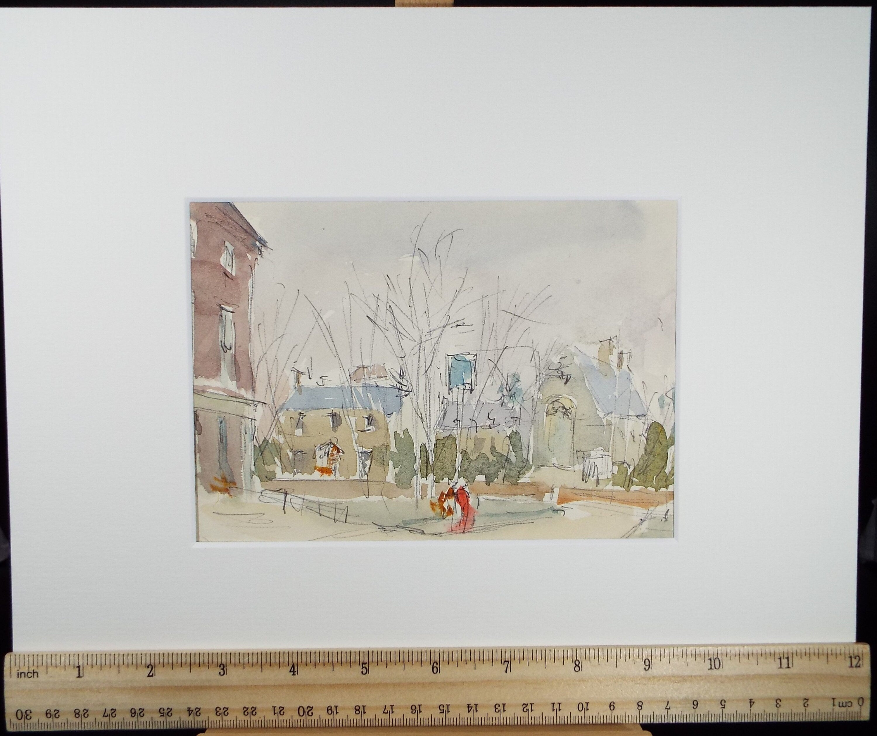 Original Watercolour drawing, 'Suburban Streetscape', Hugh McKenzie (1909-2005), Mid 20th Century