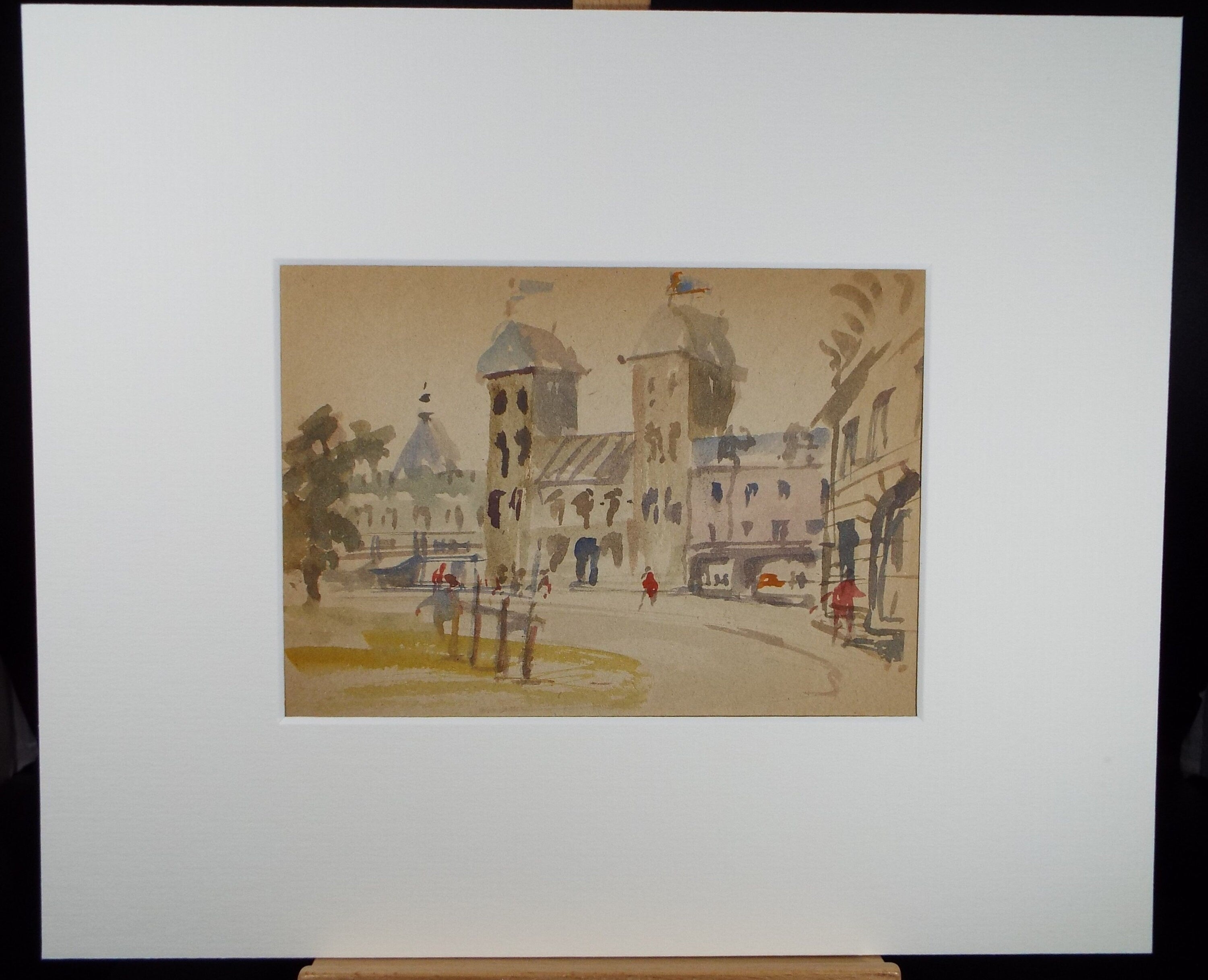 Original Watercolour drawing, 'Streetscape', Hugh McKenzie (1909-2005), Mid 20th Century