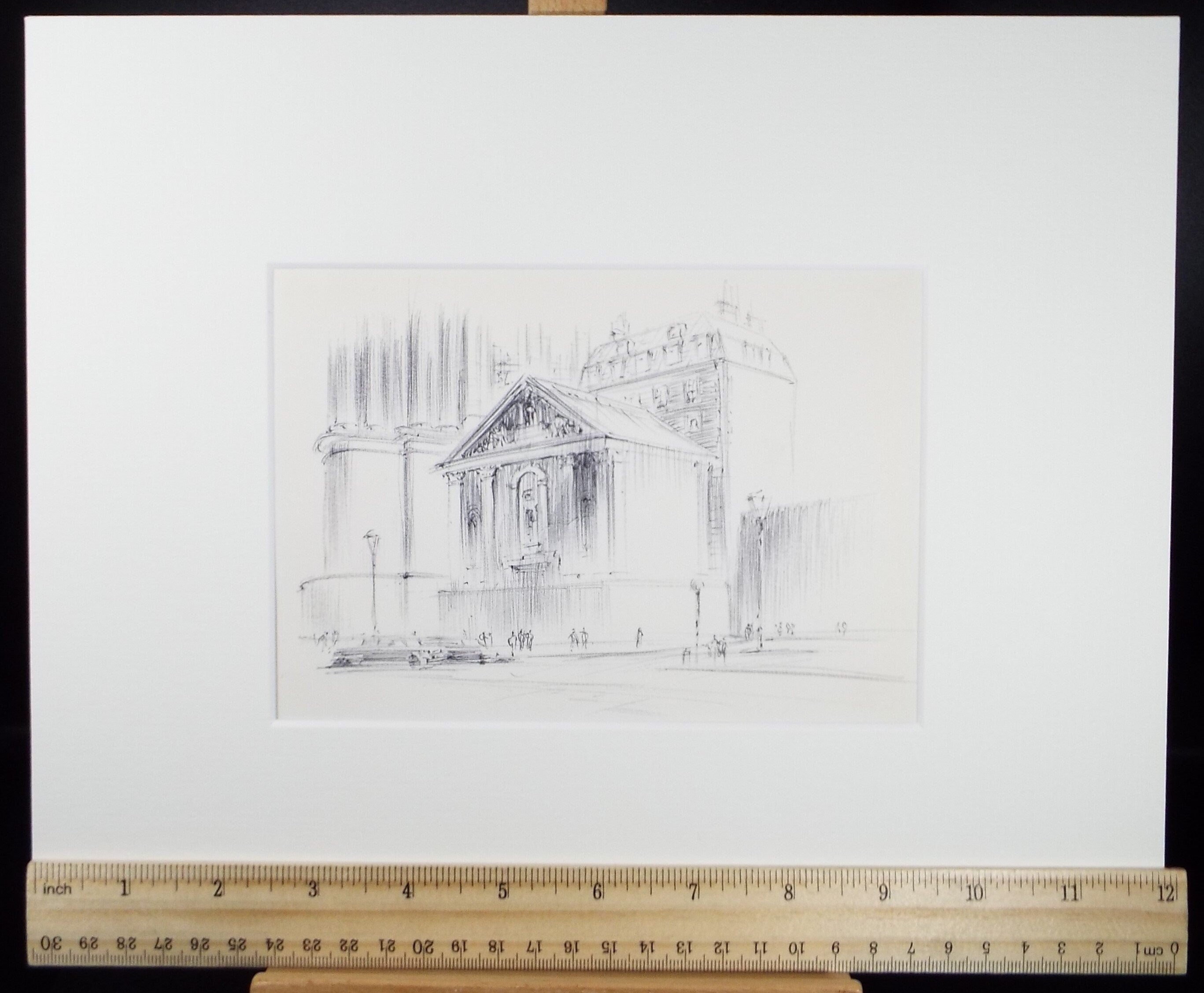 Original Pen & Ink drawing, 'Streetscape', Hugh McKenzie (1909-2005), Mid 20th Century