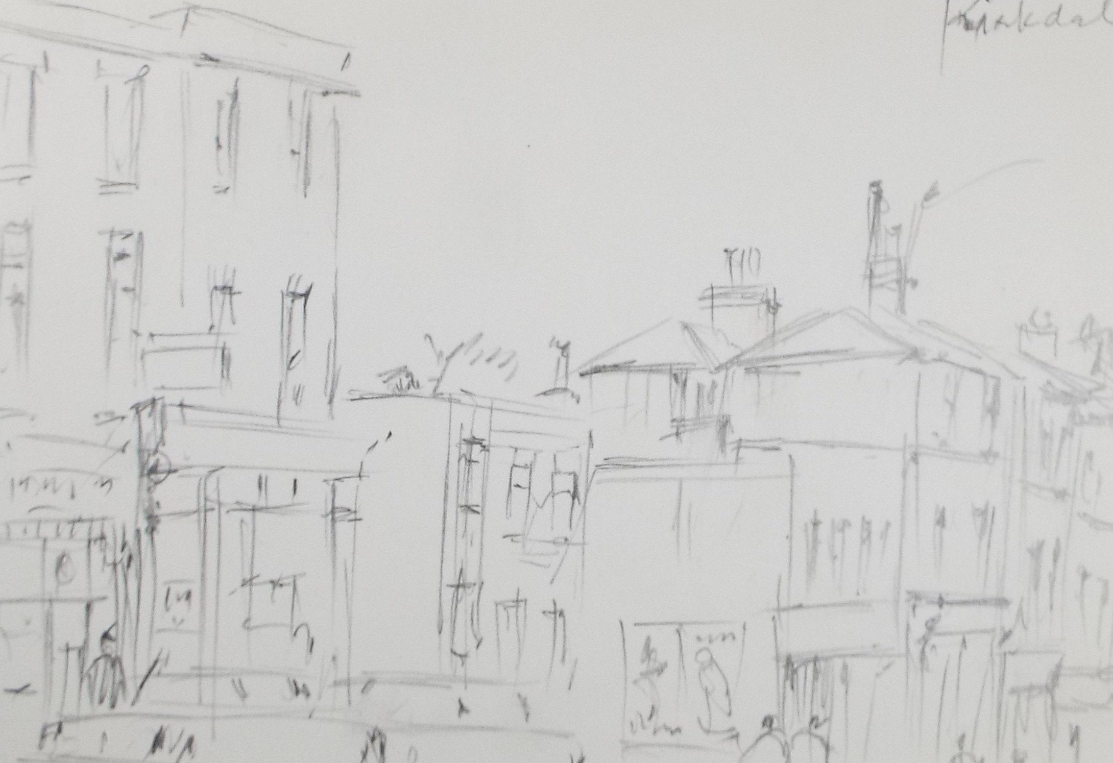 Original Pencil drawing, 'Kirkdale', Hugh McKenzie (1909-2005), Mid 20th Century