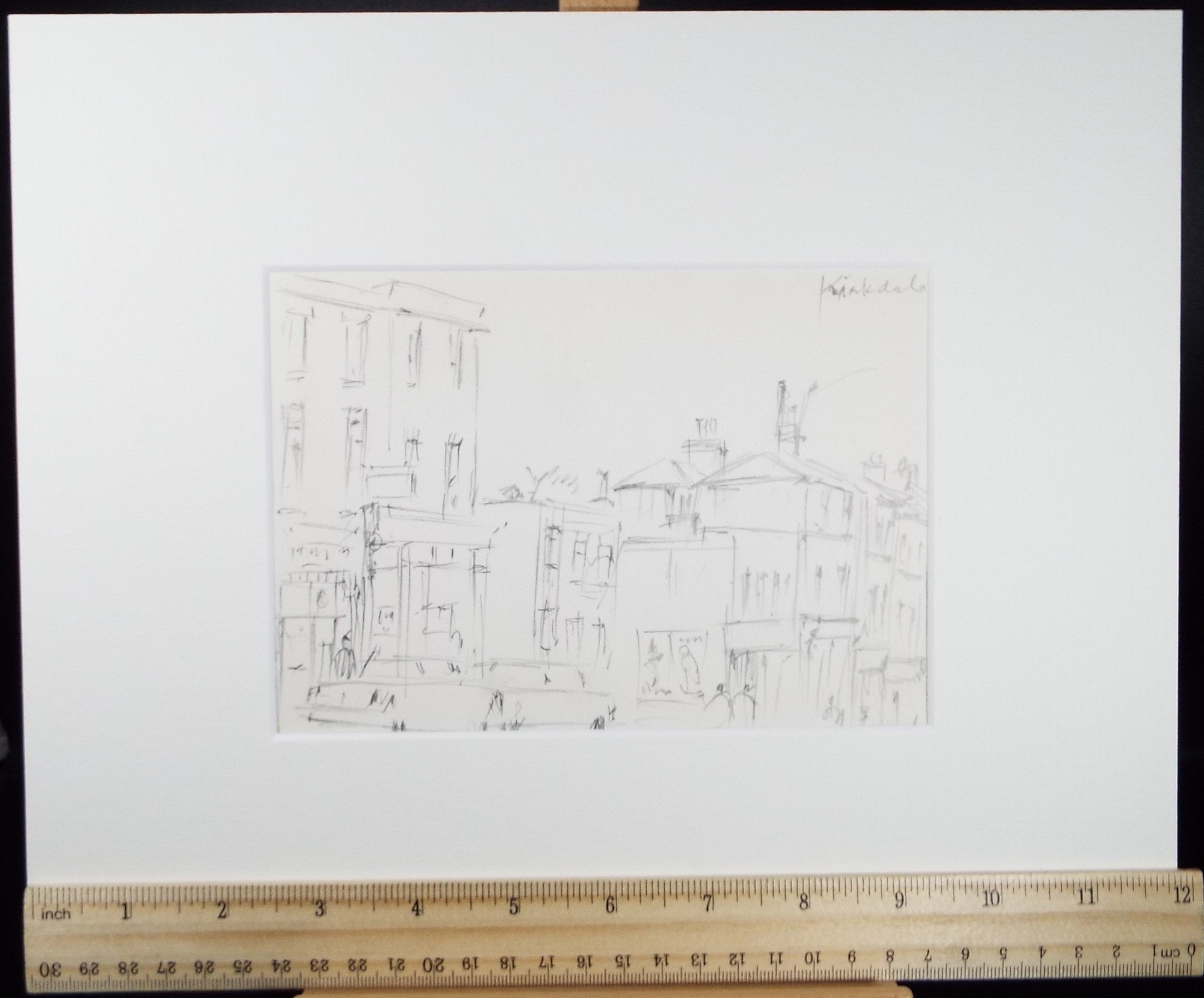 Original Pencil drawing, 'Kirkdale', Hugh McKenzie (1909-2005), Mid 20th Century