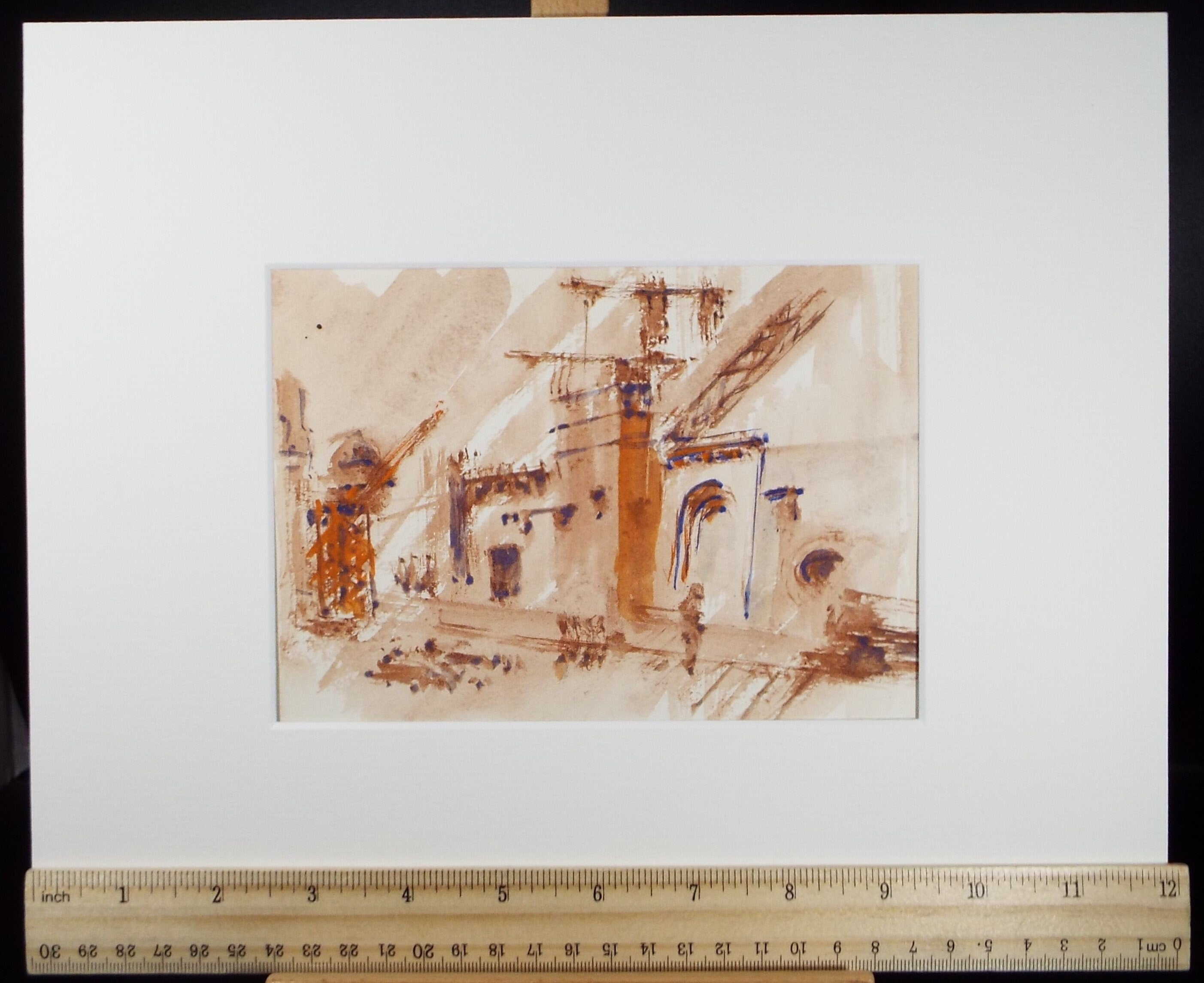 Original Watercolour drawing, 'Streetscape', Hugh McKenzie (1909-2005), Mid 20th Century