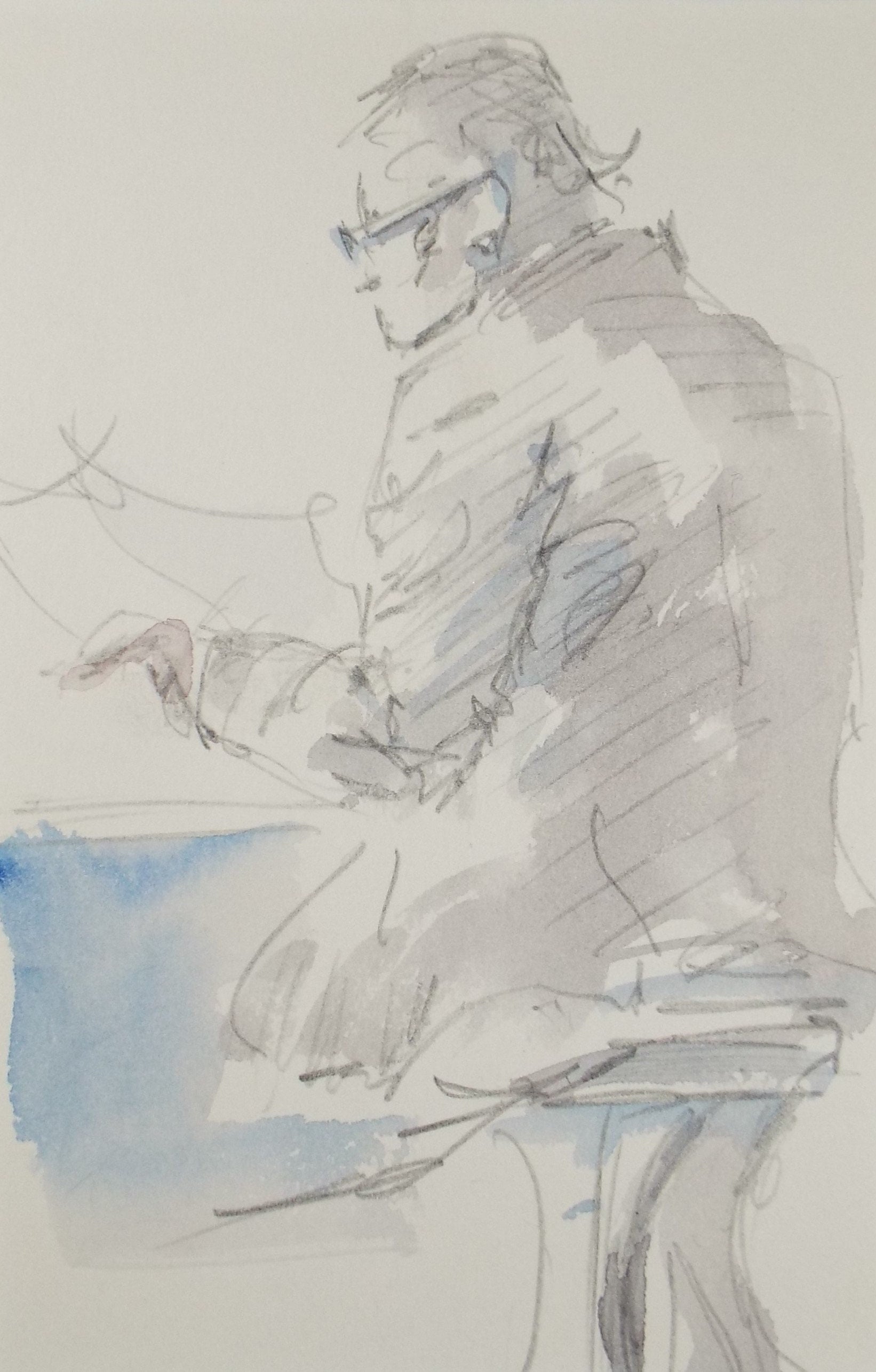 Original Watercolour, 'Seated Figure', Hugh McKenzie (1909-2005), Mid 20th Century