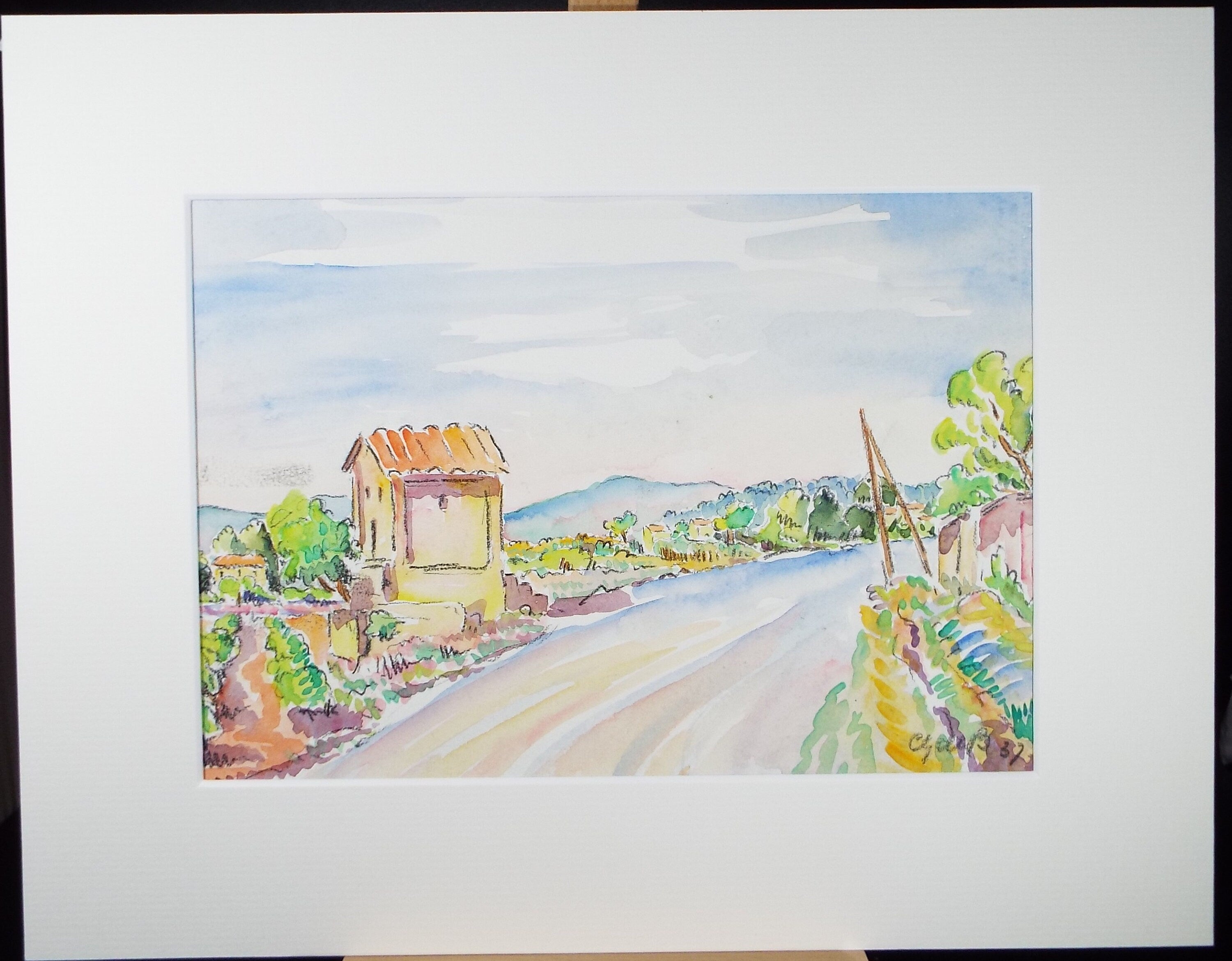 Original Watercolour & Pencil, 'Continental Track', Cicely Glyn de Beers (1891-1973), Circa 1937