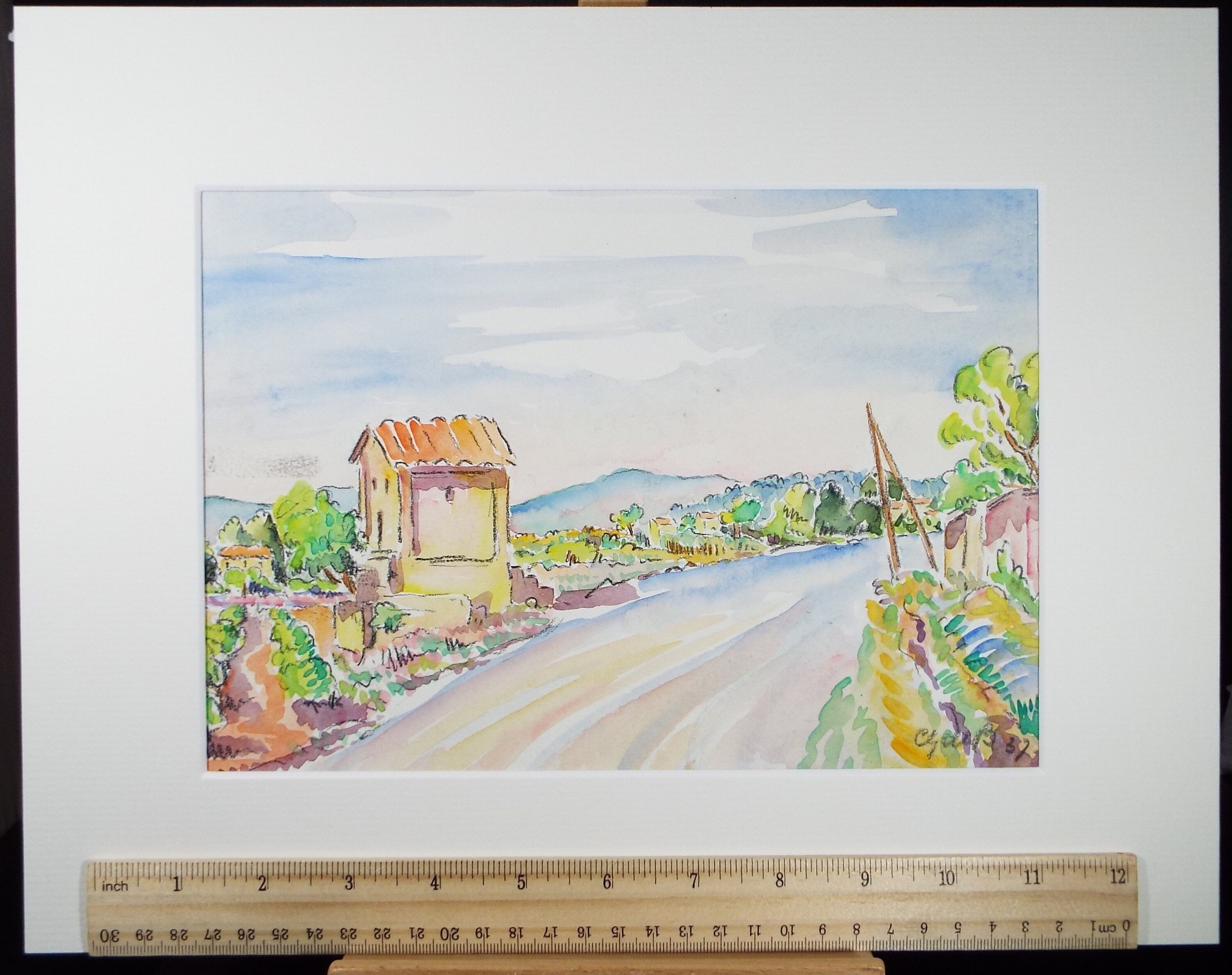 Original Watercolour & Pencil, 'Continental Track', Cicely Glyn de Beers (1891-1973), Circa 1937