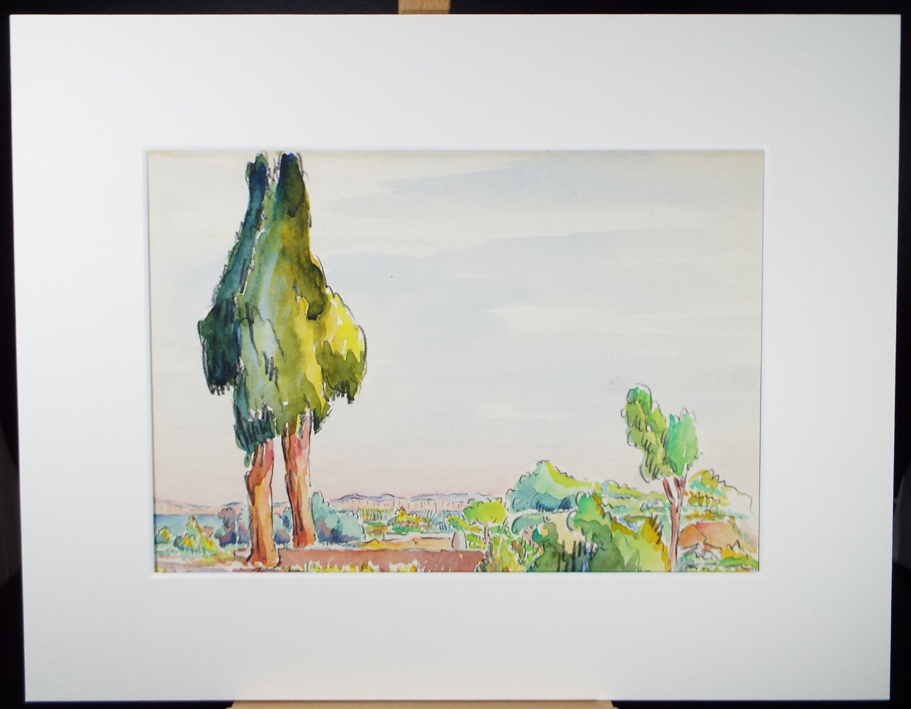 Original Watercolour & Pencil , 'Lavandou', Cicely Glyn de Beers (1891-1973), Dated 1937