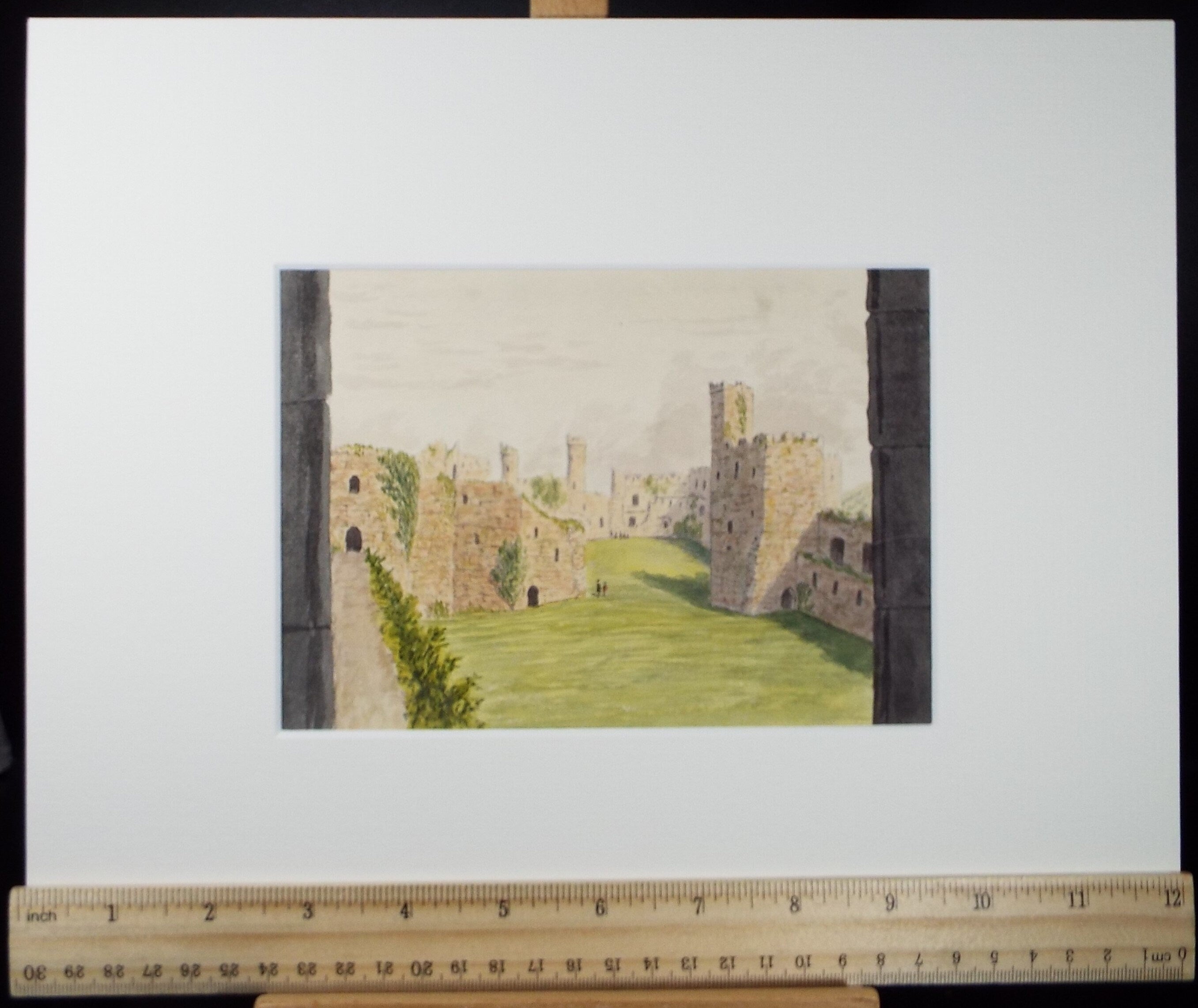 Original Watercolour, 'Castle Keep', Circa 1890, artist Unknown