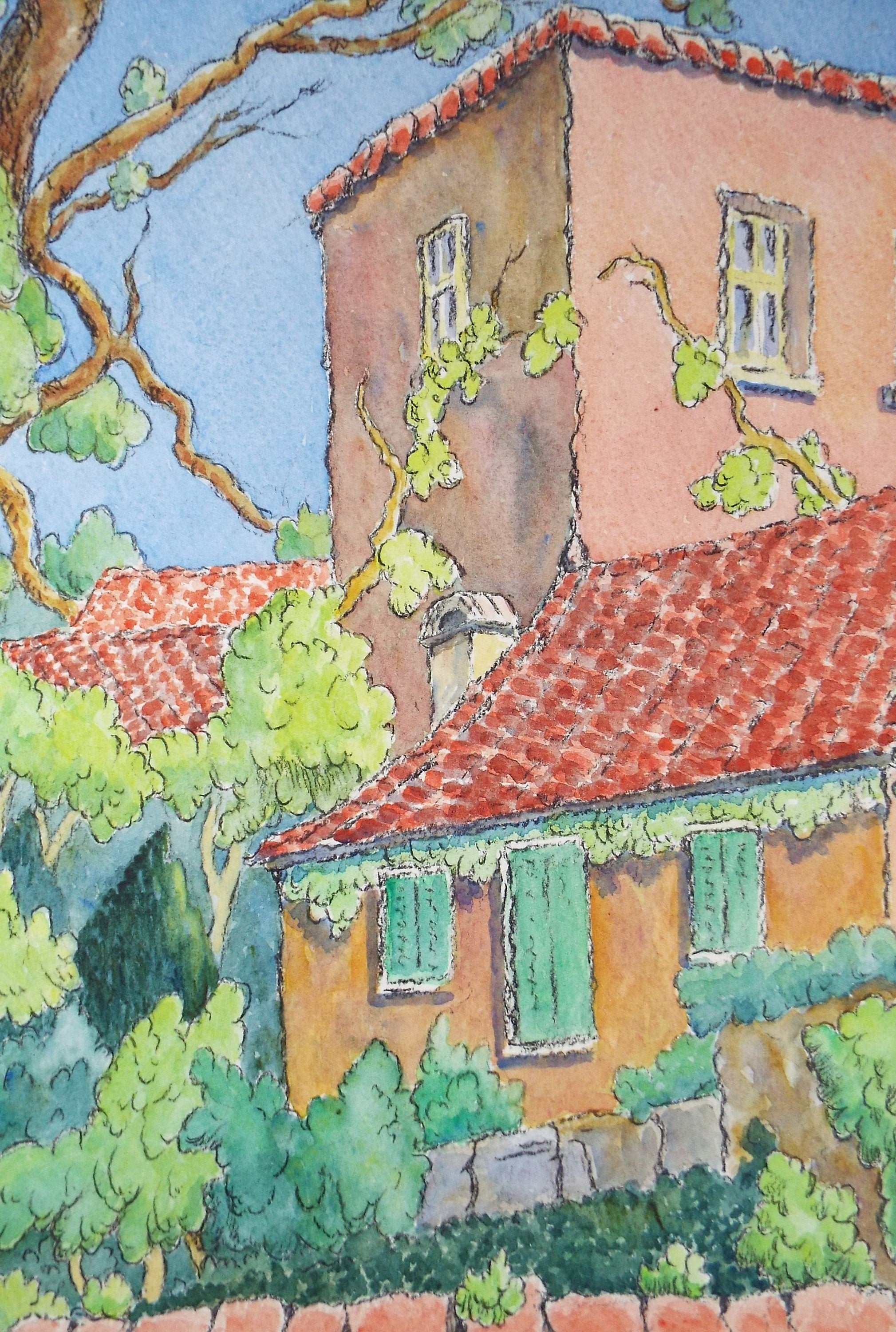 Original Watercolour & Pencil, 'Campo san Zacaria', Cicely Glyn de Beers (1891-1973), Dated 1971