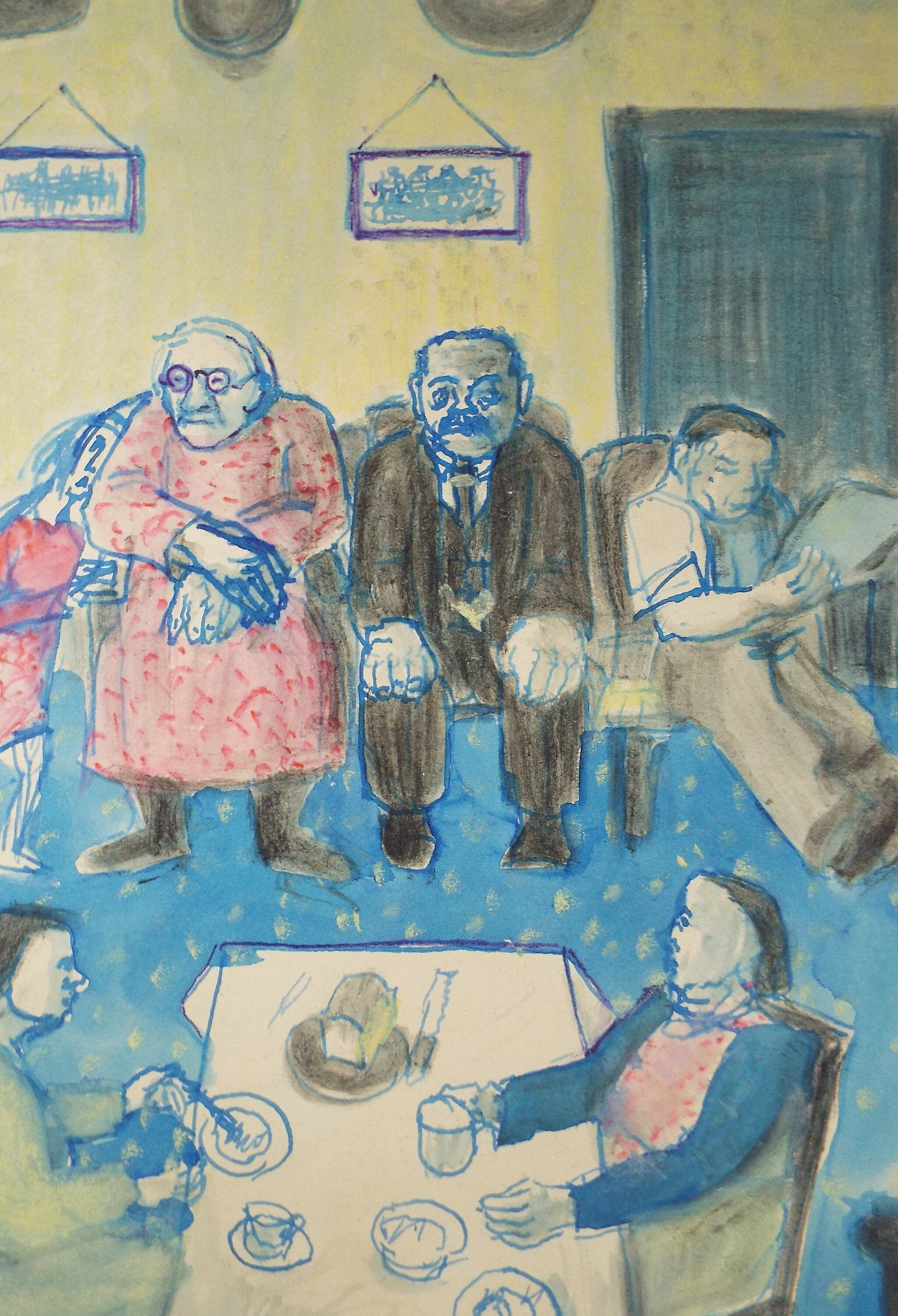 Original Watercolour on Paper, 'Family Gathering', Leslie Duxbury ARCA (1921-2001), Circa 1950's