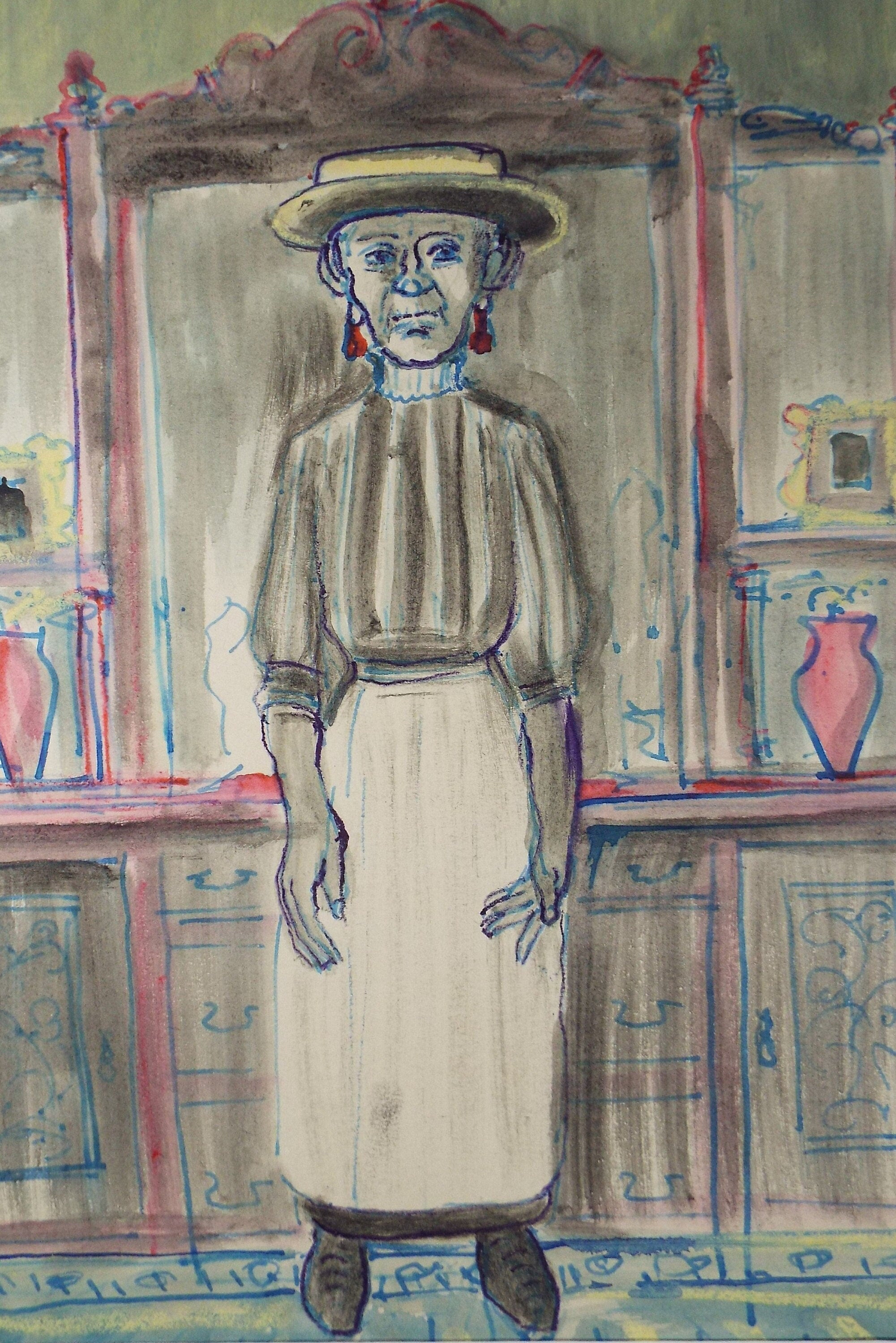 Original Watercolour on Paper, 'The Landlady', Leslie Duxbury ARCA (1921-2001), Circa 1950's
