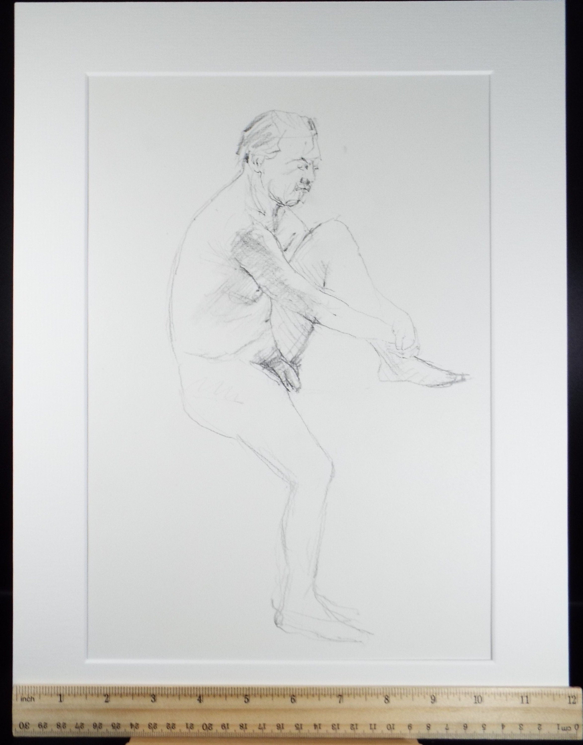 Original Pencil Drawing, 'Male Nude' Leslie Duxbury ARCA (1921-2001), Circa 1970's