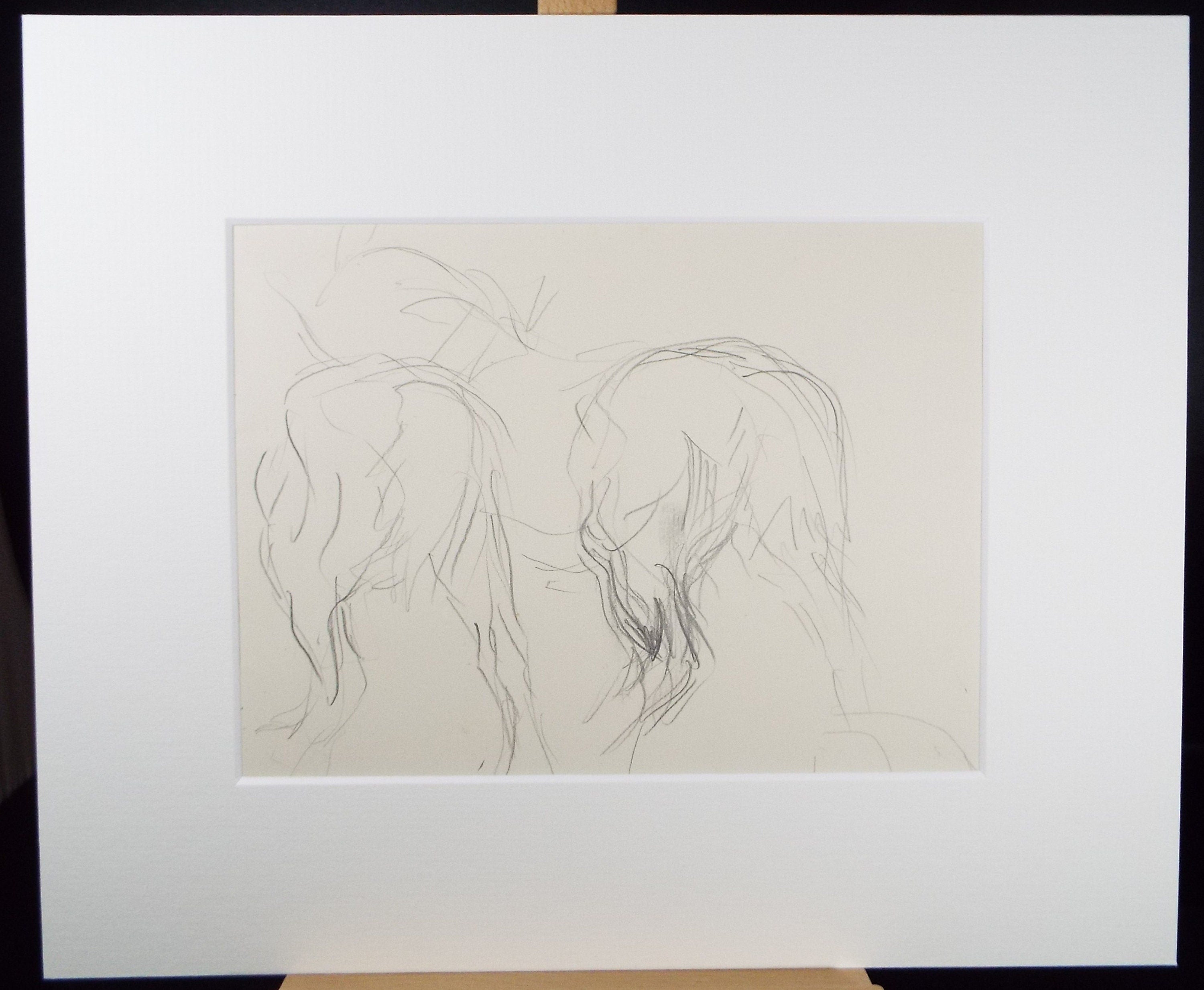 Original Pencil Sketch,'Study of Heavy horses', Helen Collins (1921-1990), circa 1938/9