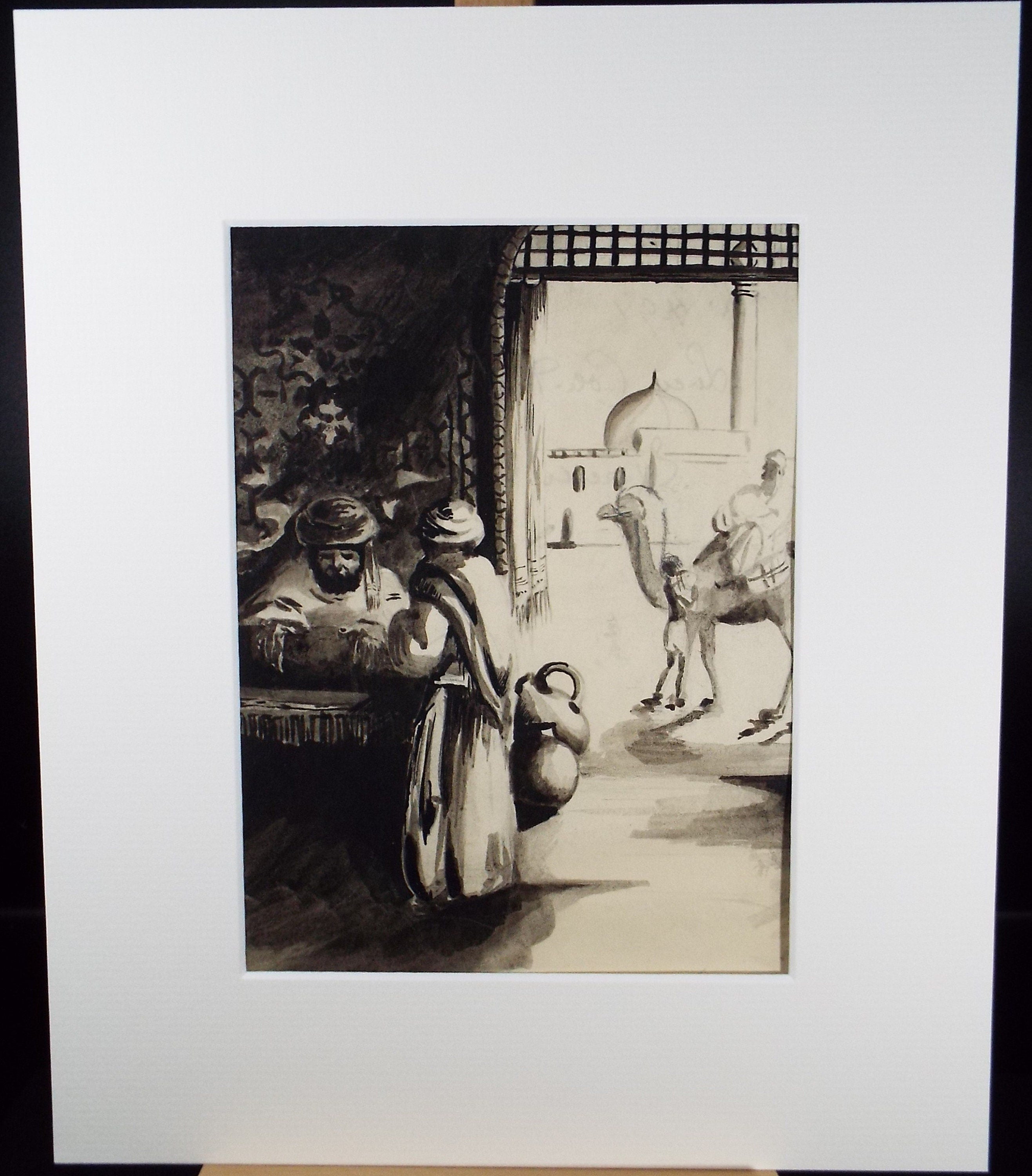 Original Watercolour on Paper, 'At the Bazaar', Lucie Cole-Hamilton (20th Century, British), circa 1915