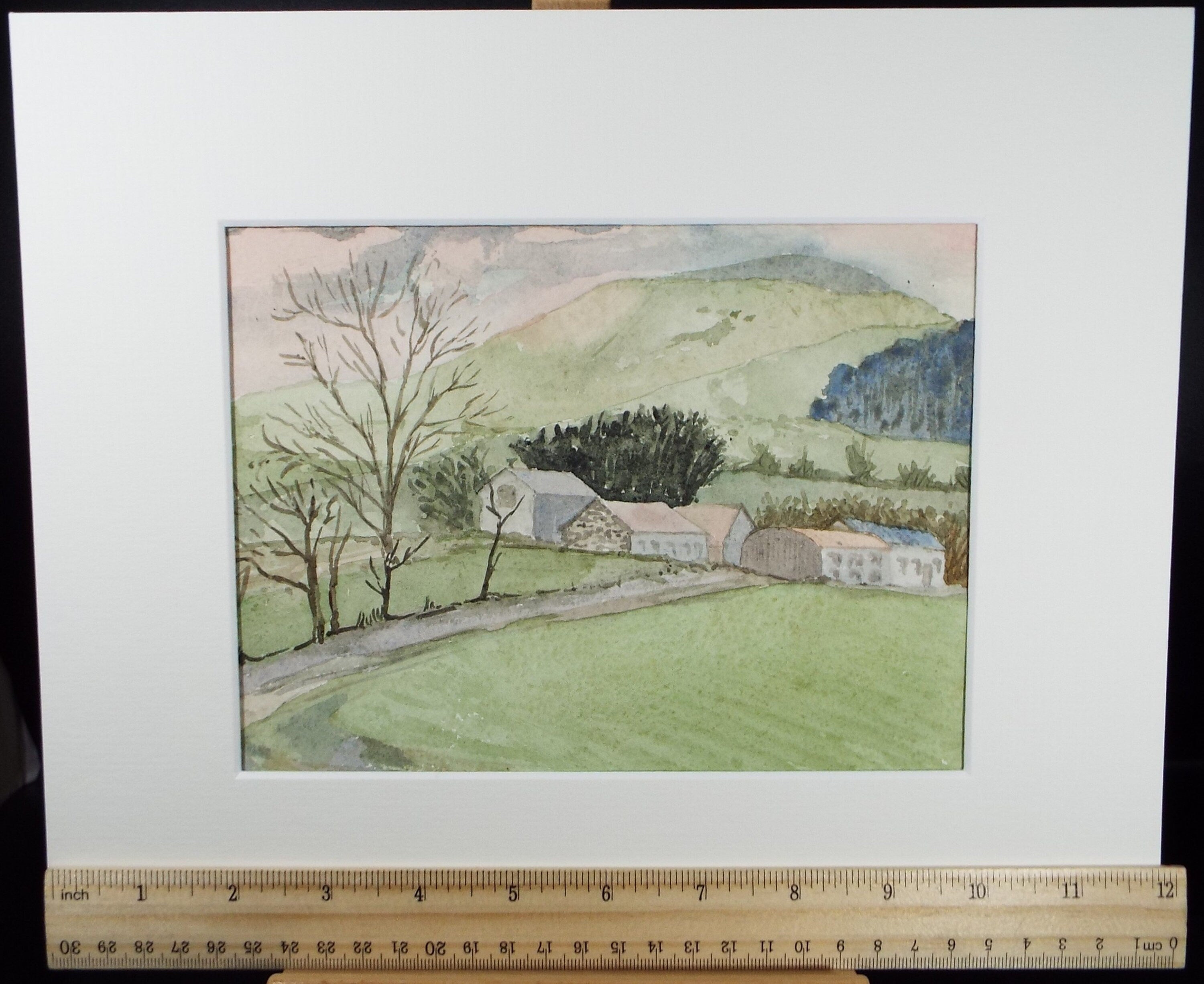 Original Watercolour on Paper, 'A Farmstead ', Leslie Duxbury ARCA (1921-2001), Circa 1950's