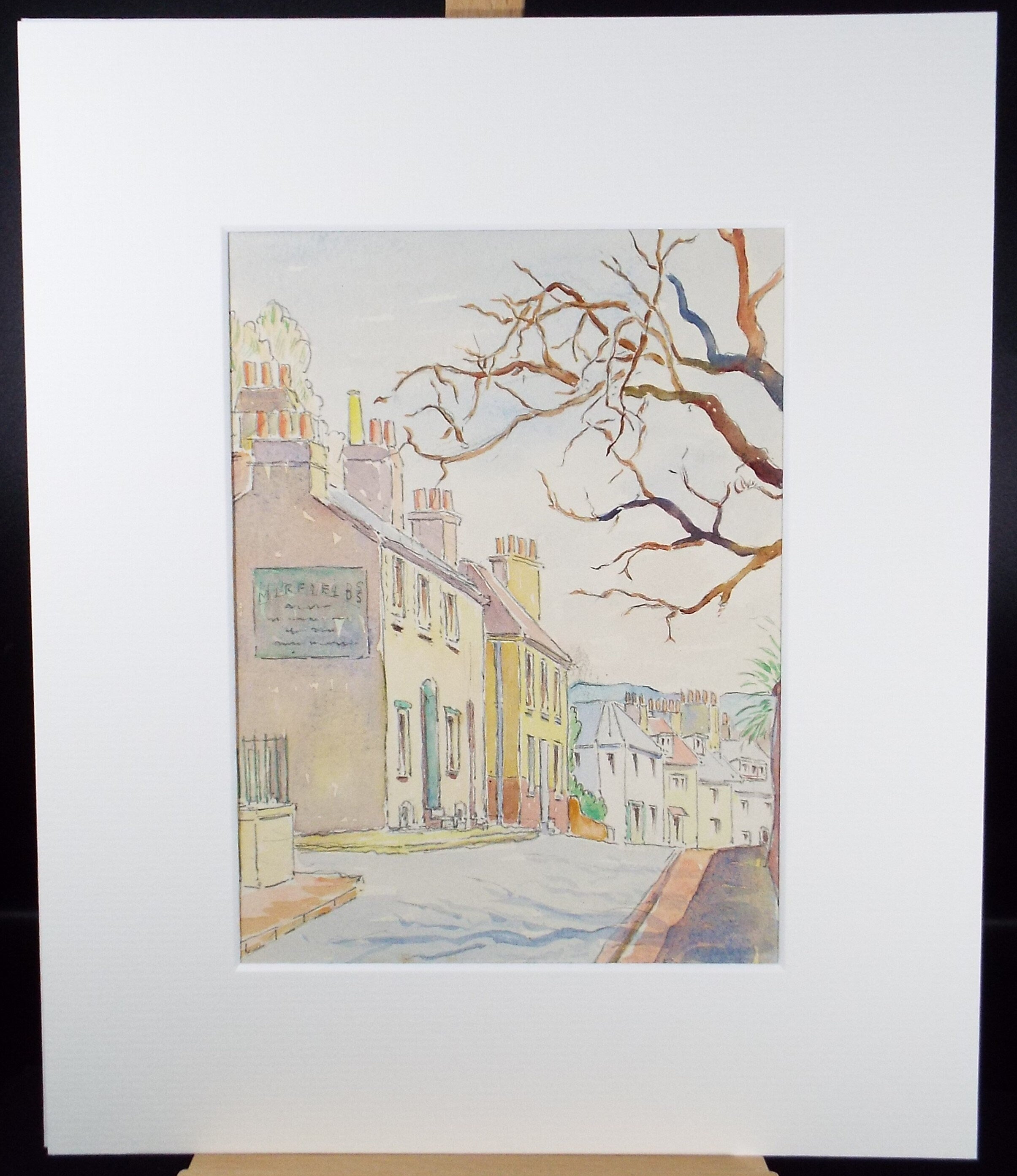 Original Watercolour, 'Street Scene', Circa 1900,Artist Unknown