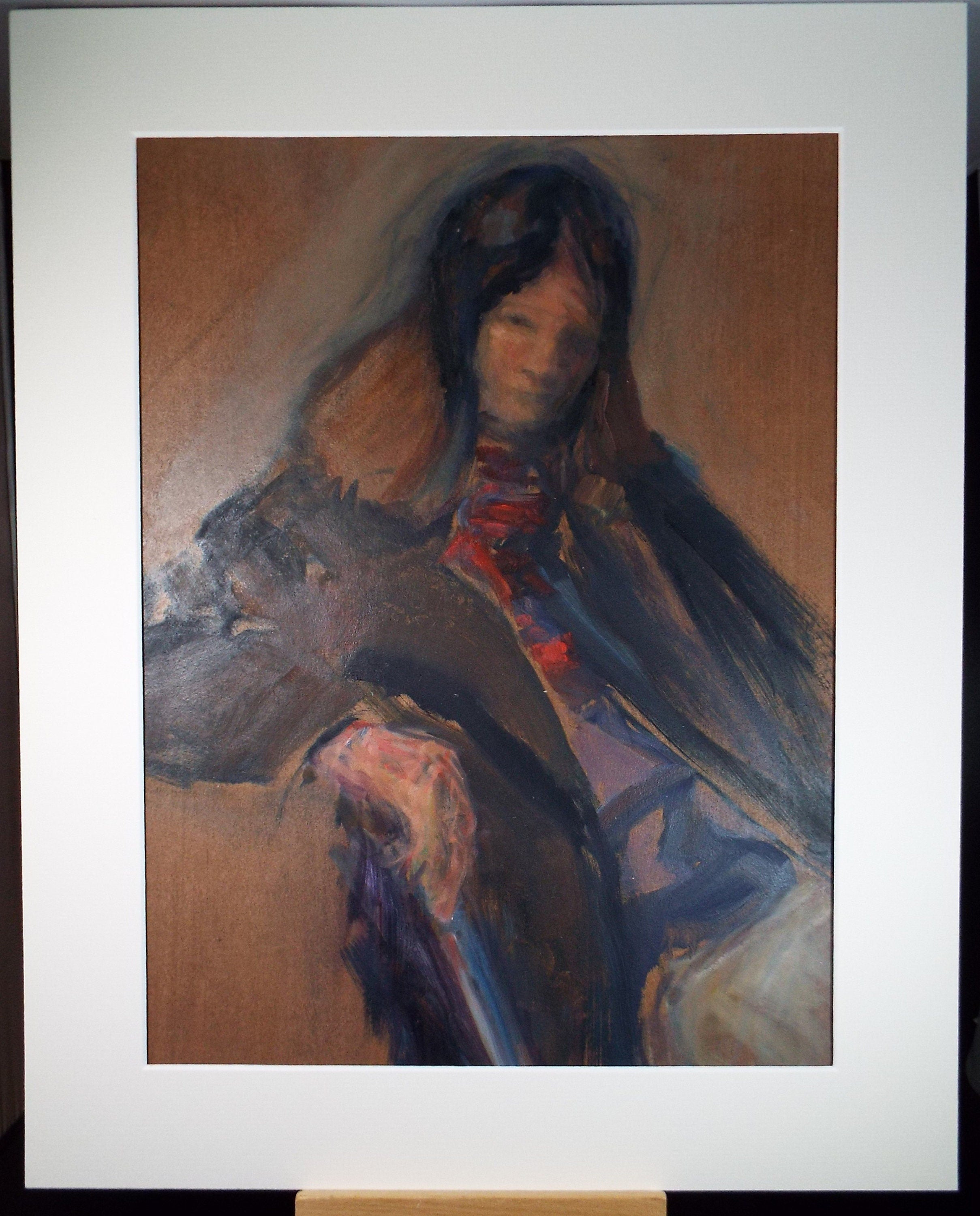 Original Oil & Acrylic 'Portrait of a Woman', Circa 1980's, Artist unknown